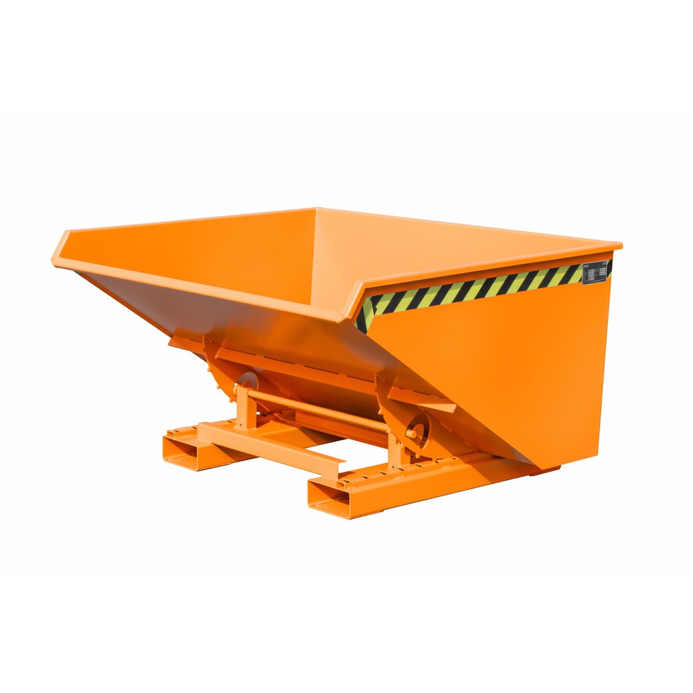 Produktabbildung: Bauer® Mini-Spänebehälter mit Abrollmechanik, niedrige Bauhöhe, lackiert, Volumen 0,9 m³, RAL 2000 gelborange