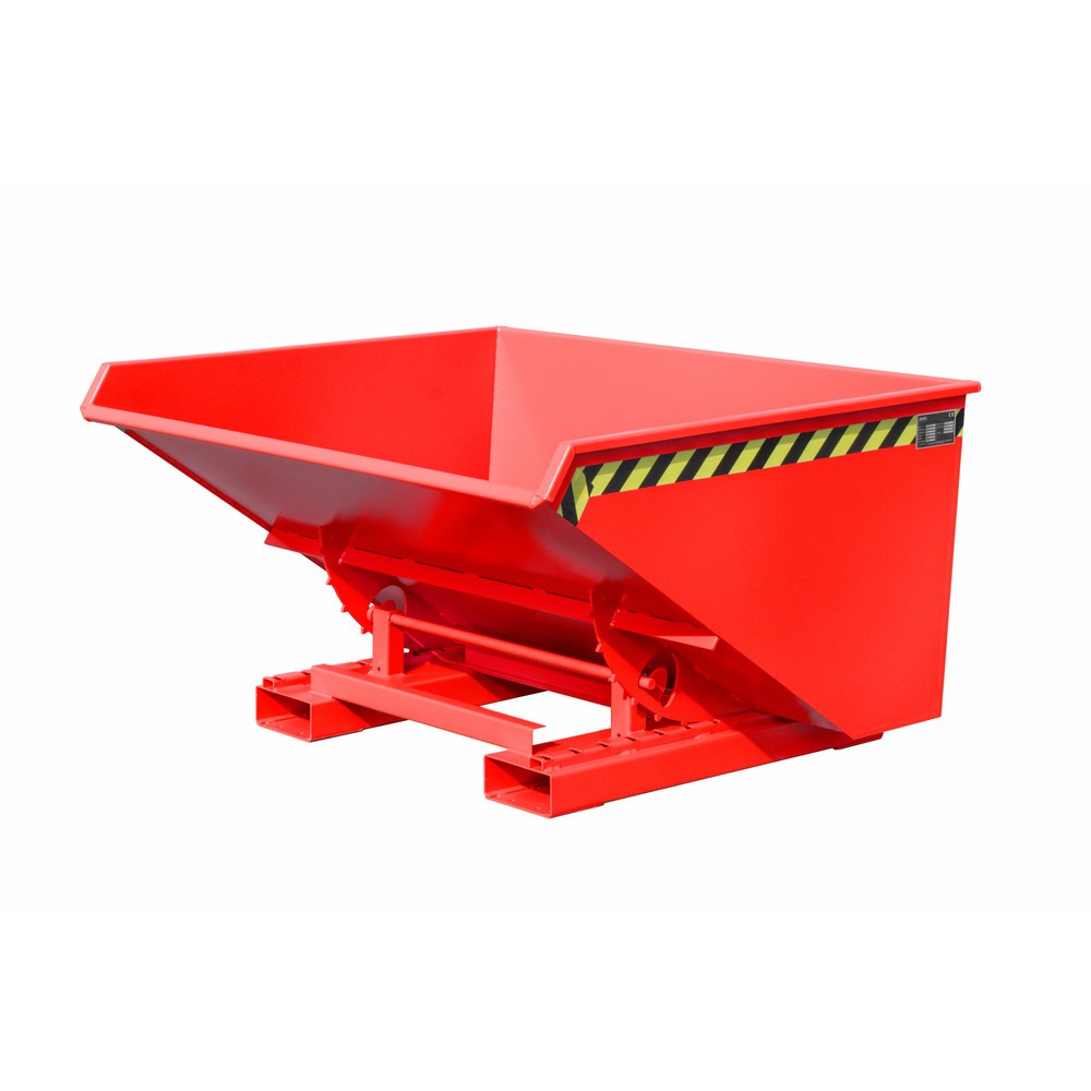 Produktabbildung Nr. 1: Bauer® Mini-Spänebehälter mit Abrollmechanik, niedrige Bauhöhe, lackiert, Volumen 0,9 m³, RAL 3000 feuerrot