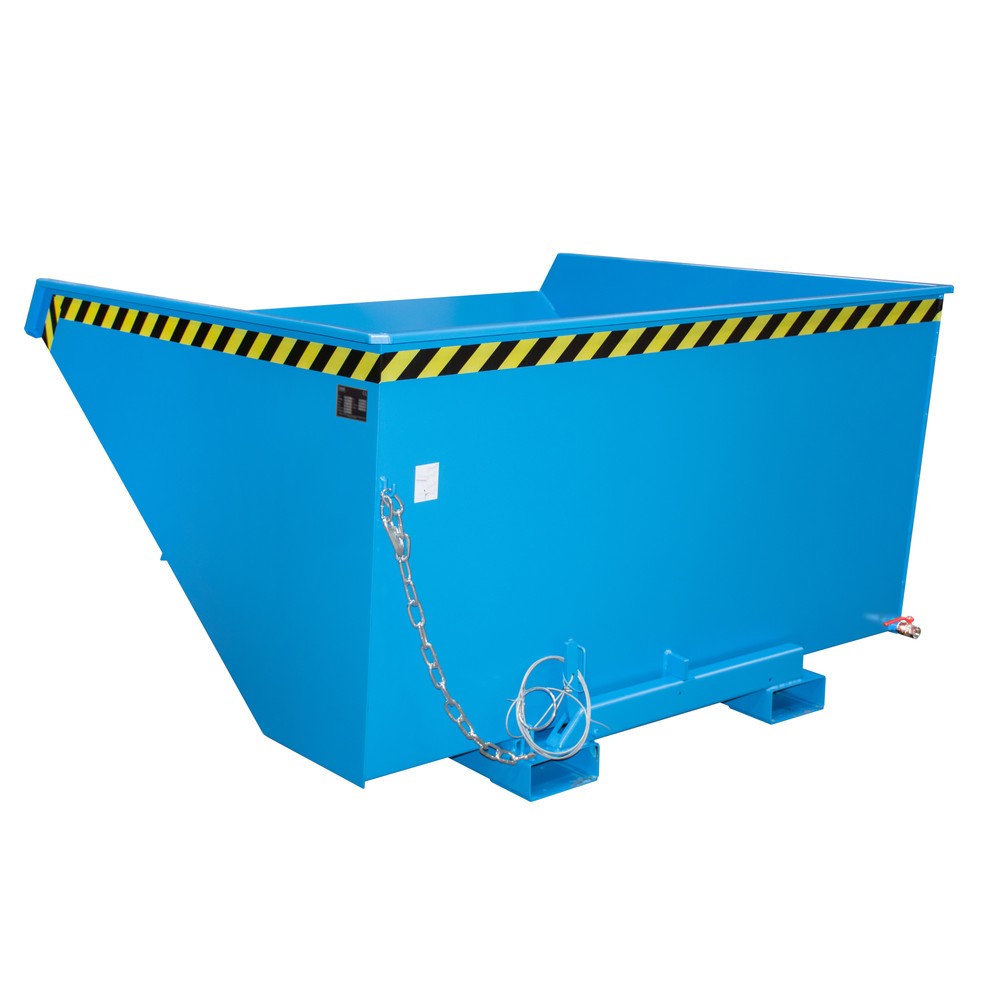 Produktabbildung Nr. 1: Bauer® Mini-Spänebehälter mit Abrollmechanik, niedrige Bauhöhe, lackiert, Volumen 2,1 m³, RAL 5012 lichtblau