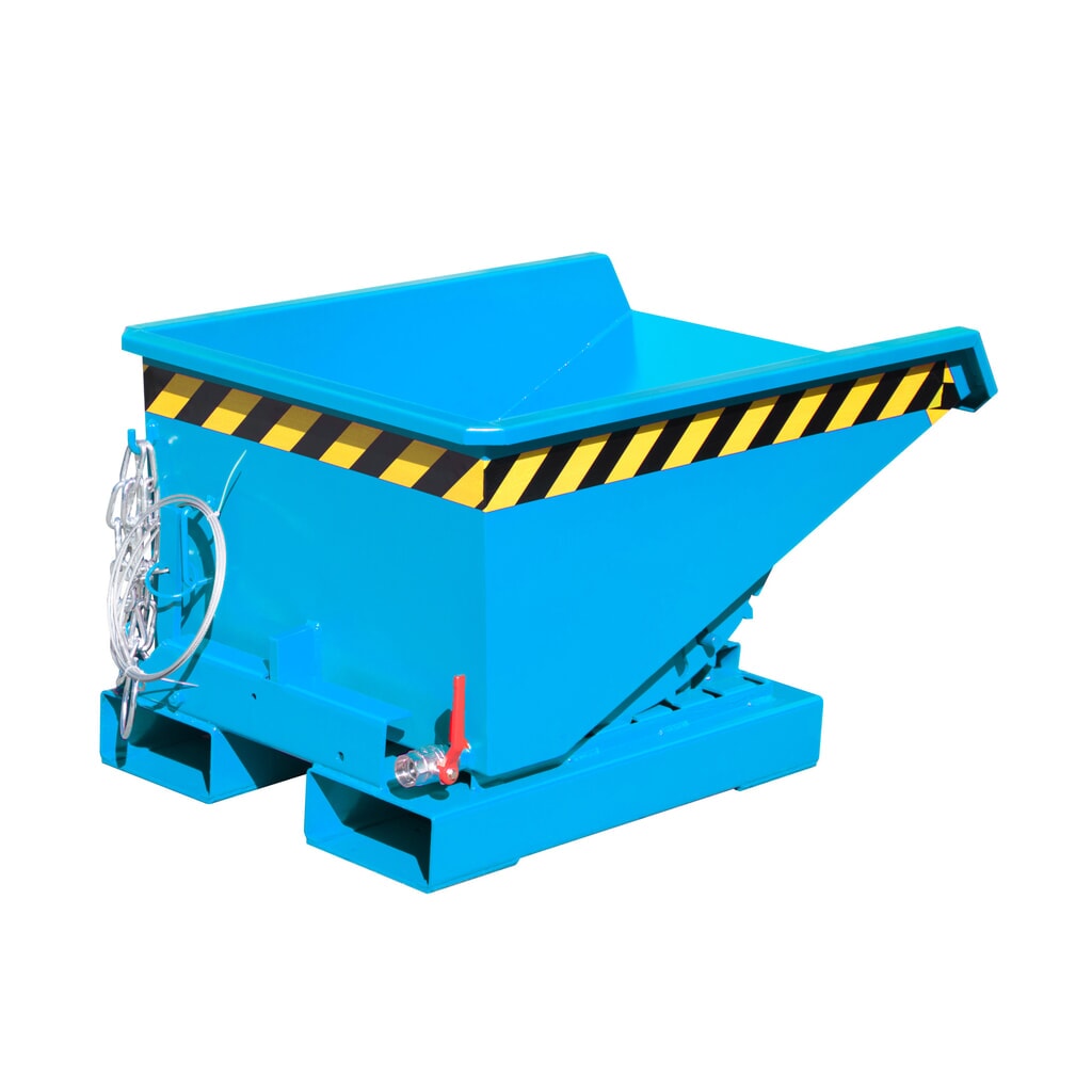 Produktabbildung: Bauer® Mini-Spänebehälter mit Abrollmechanik, niedrige Bauhöhe, lackiert, Volumen 0,15 m³, RAL 5012 lichtblau