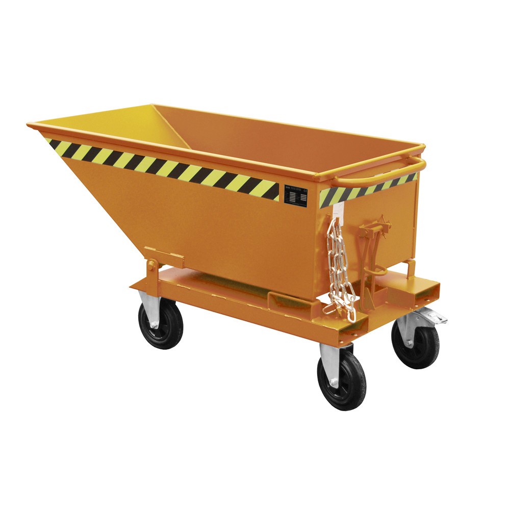 Produktabbildung: Bauer® Muldenkipper, niedrige Mulde, lackiert, Volumen 0,25 m³, RAL 2000 gelborange