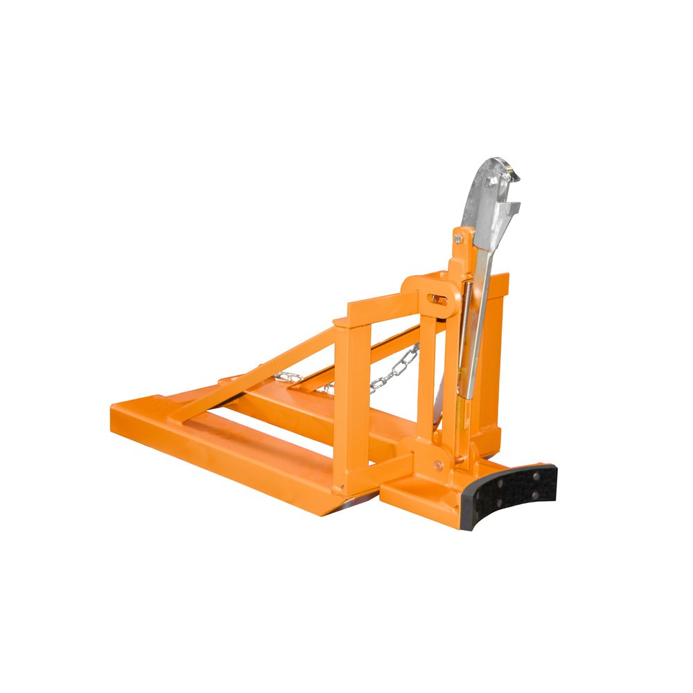 Número de imagen del producto 4: Bauer® pinza para bidones, para bidones de acero y bidones redondos con perfil en L de plástico, acoplamiento para apilador, capacidad de carga 800 kg, RAL 2000 amarillo anaranjado