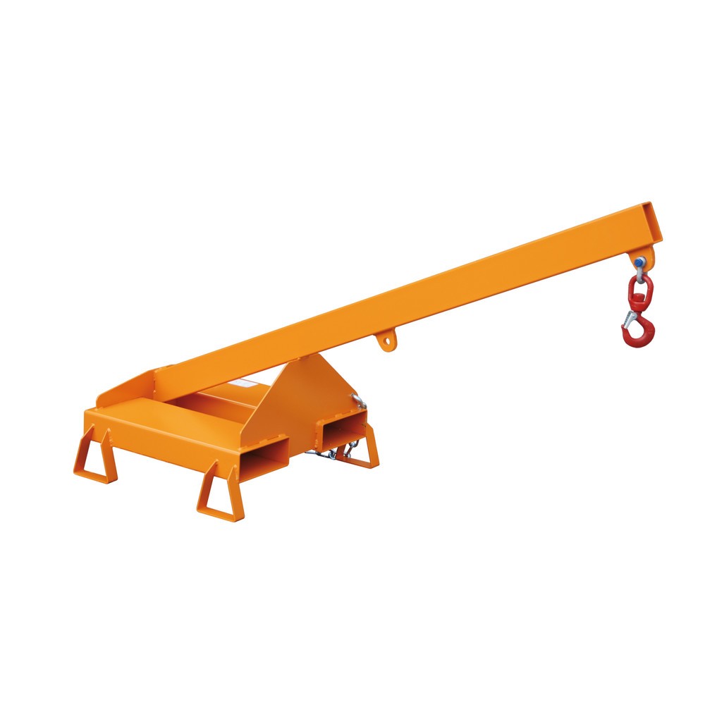 Obrázok výrobku: Bauer® rameno žeriava model 2, pevné vyhotovenie, 2 polohy háka, základná dĺžka 1 600 mm, nosnosť 1 000 kg, žltooranžové