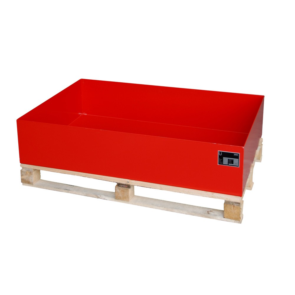 Illustration du produit: Bauer® Bac rehausseur pour palette, HxlxP 260 x 800 x 1 200 mm, sans caillebotis grille, rouge feu