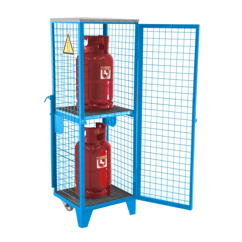 Product afbeelding: Bauer® Roosterkast voor gasflessen, 1 deur, met voetjes/wielen, h x b x d 1.580 x 520 x 500 mm