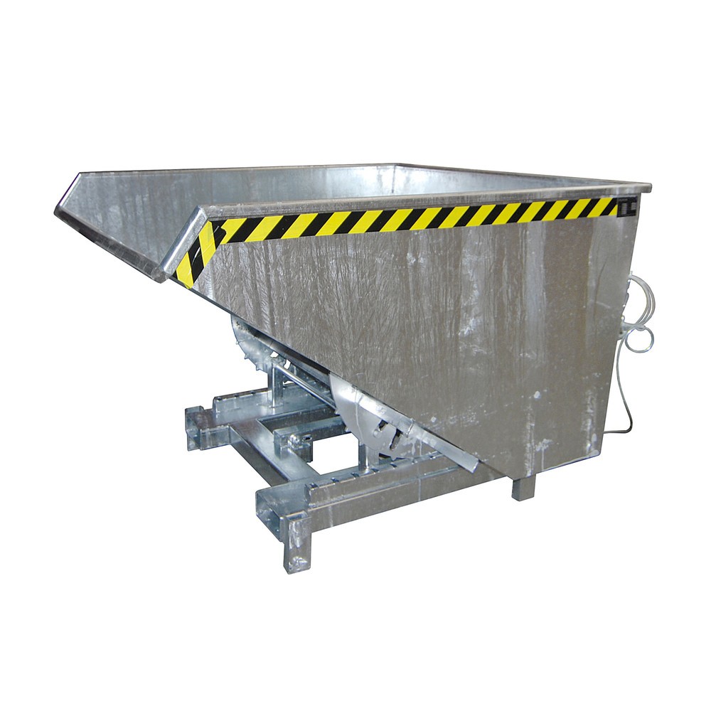 Produktabbildung: Bauer® Schwerlast-Kippbehälter, Tragkraft 4.000 kg, verzinkt, Volumen 0,9 m³