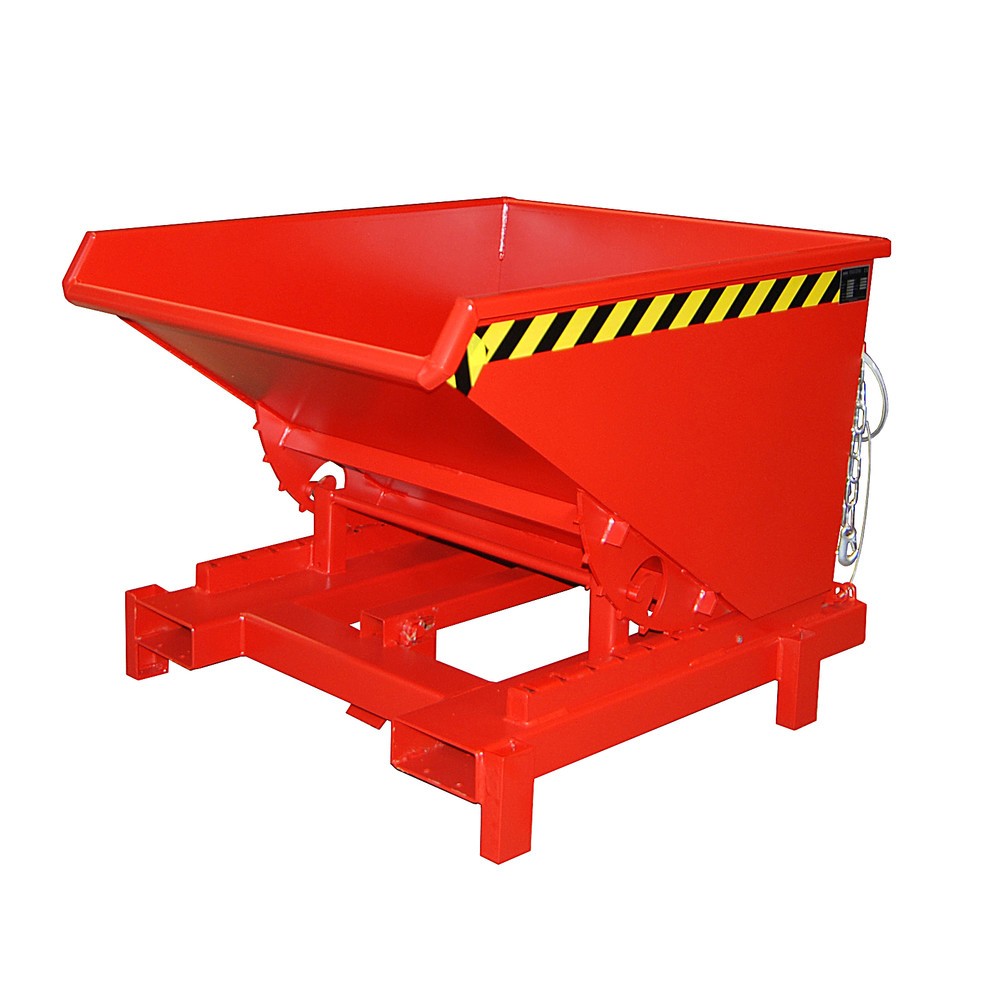Produktabbildung Nr. 1: Bauer® Schwerlast-Kippbehälter, Tragkraft 4.000 kg, lackiert, Volumen 0,6 m³, RAL 3000 feuerrot