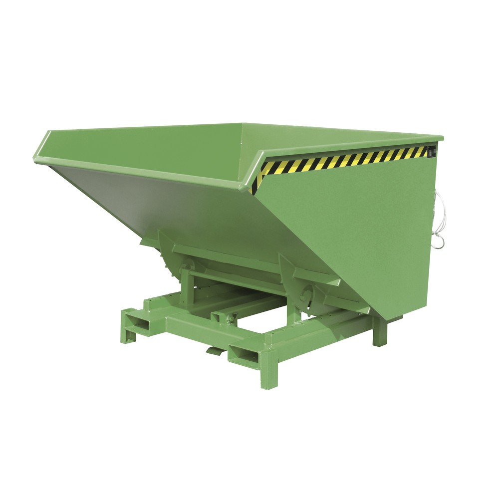 Produktabbildung: Bauer® Schwerlast-Kippbehälter, Tragkraft 4.000 kg, lackiert, Volumen 1,7 m³, RAL 6011 resedagrün