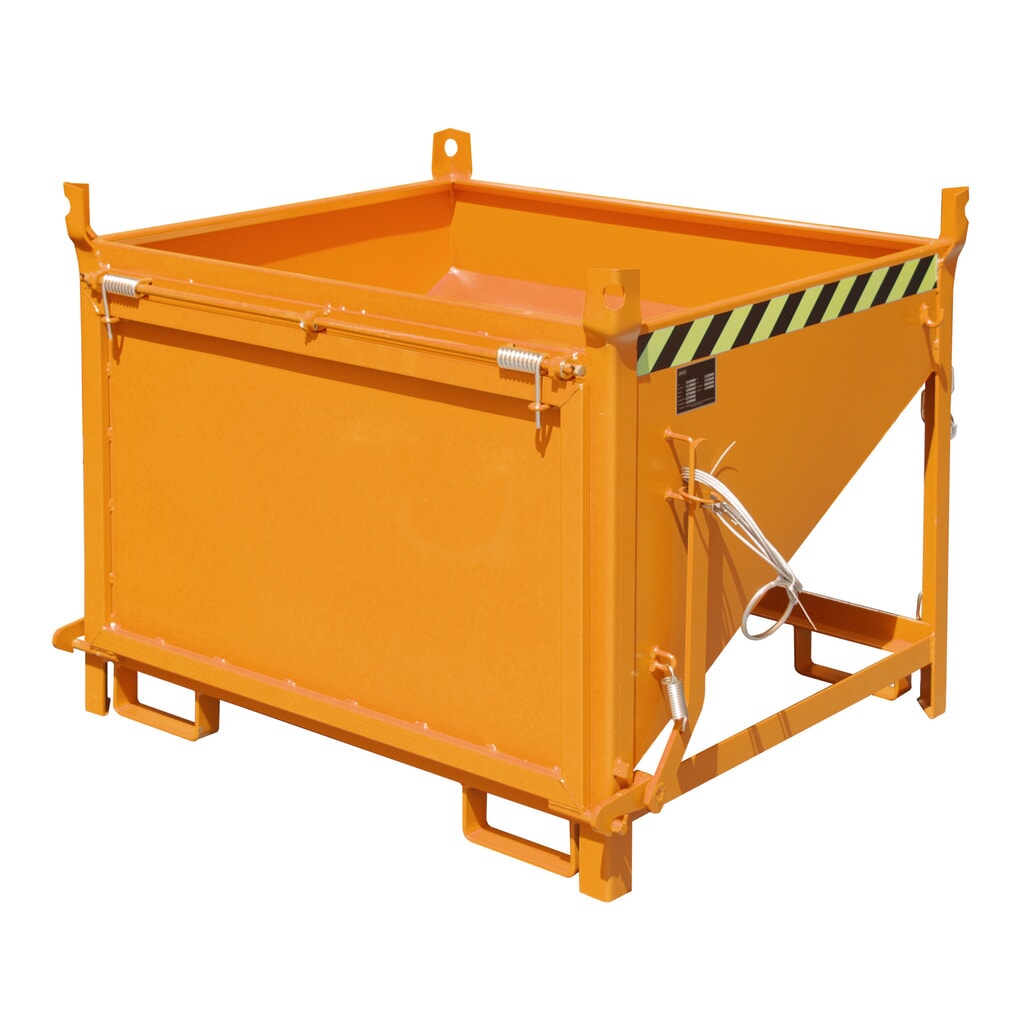 Produktabbildung: Bauer® Silobehälter mit Klappe, lackiert, Volumen 0,5 m³, RAL 2000 gelborange