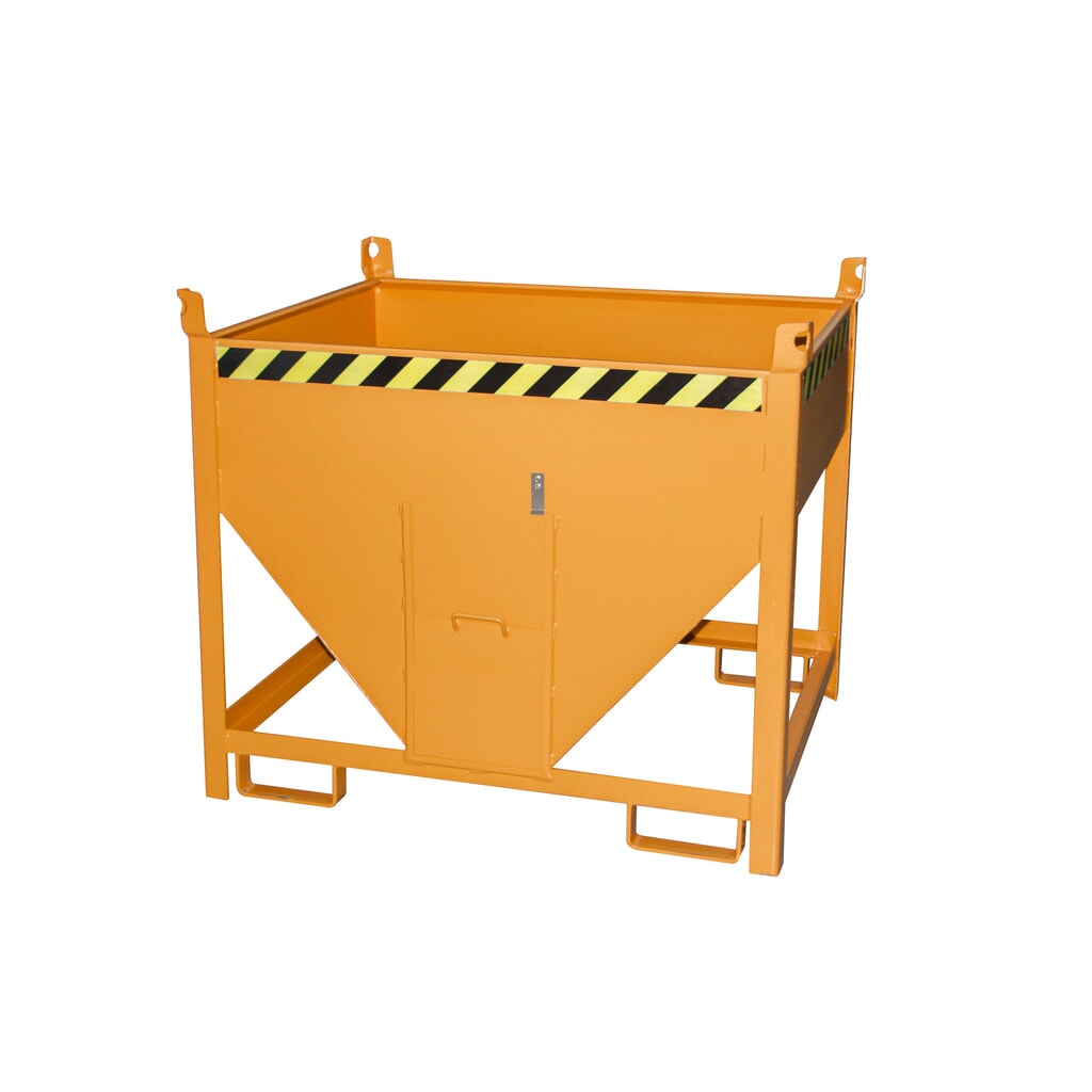 Bauer® Silobehälter mit Schiebeverschluss, lackiert, Volumen 0,5 m³, RAL 2000 gelborange Produktabbildung Nr. 1: Bauer® Silobehälter mit Schiebeverschluss, lackiert, Volumen 0,5 m³, RAL 2000 gelborange
