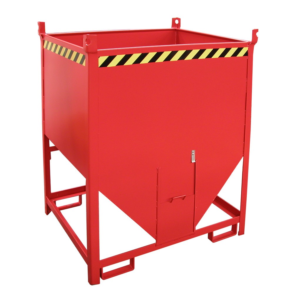 Produktabbildung Nr. 1: Bauer® Silobehälter mit Schiebeverschluss, lackiert, Volumen 1 m³, RAL 3000 feuerrot