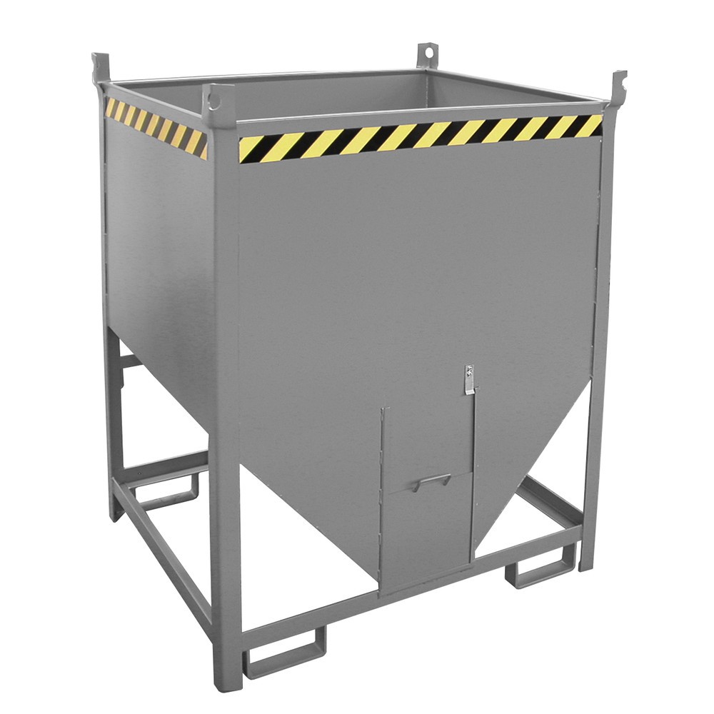 Produktabbildung Nr. 1: Bauer® Silobehälter mit Schiebeverschluss, lackiert, Volumen 1 m³, RAL 7005 mausgrau