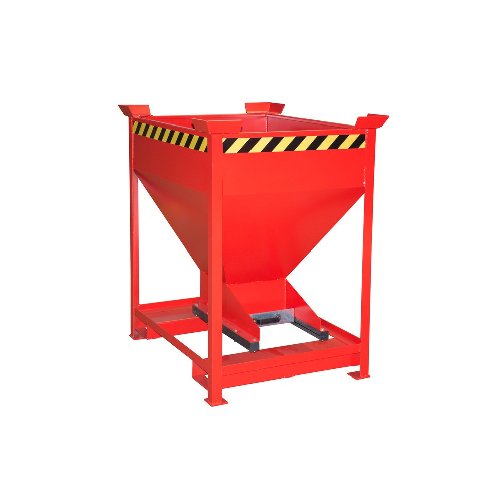 Produktabbildung Nr. 1: Bauer® Silobehälter, mit Schiebeverschluss + Gabeltaschen, lackiert, Volumen 0,375 m³, RAL 3000 feuerrot
