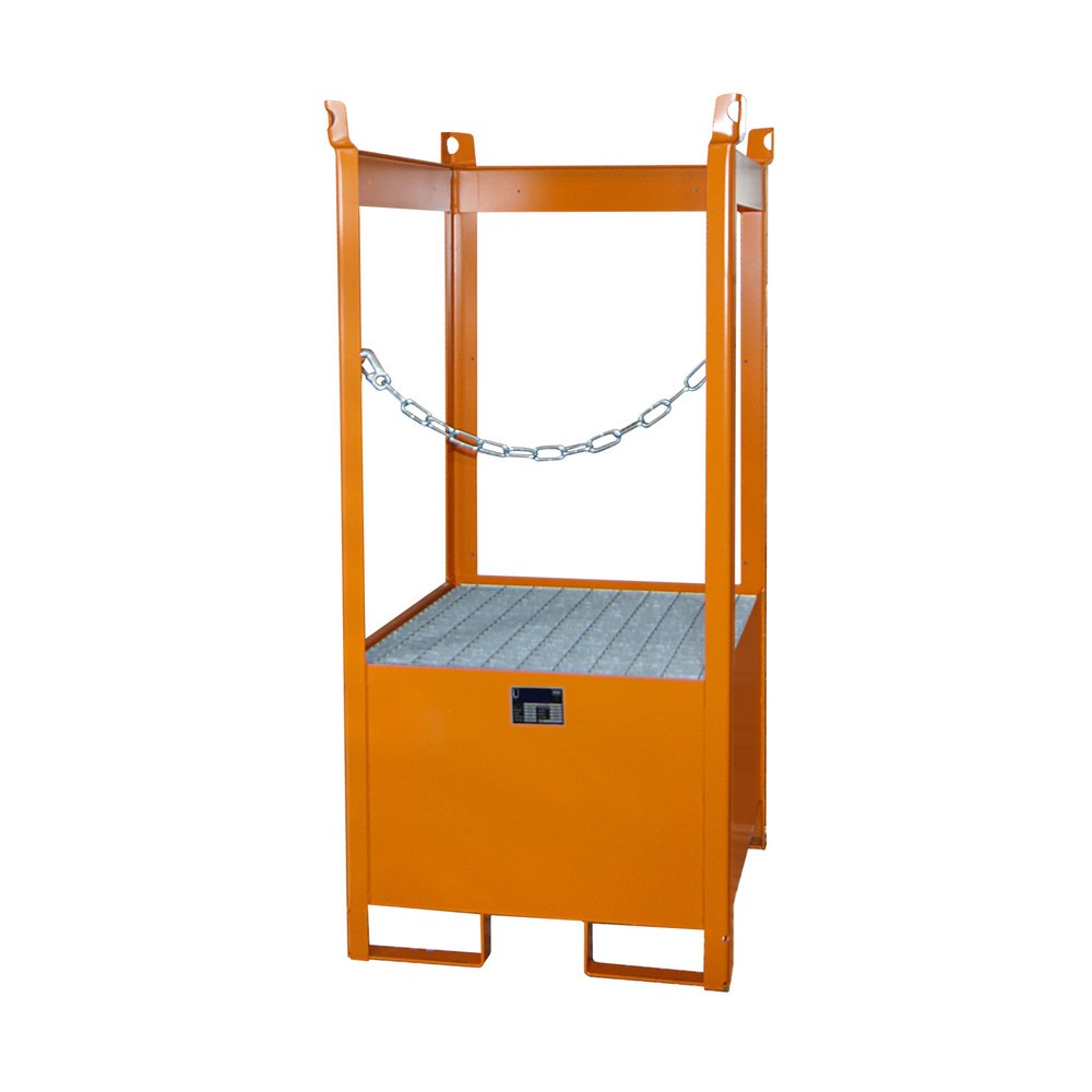 Číslo obrázka výrobku 2: Bauer® Skladovacia/prepravná paleta na odkvapkávacej vani, v x š x h 1 590 x 760 x 760 mm, otvorená, žlto-oranžová