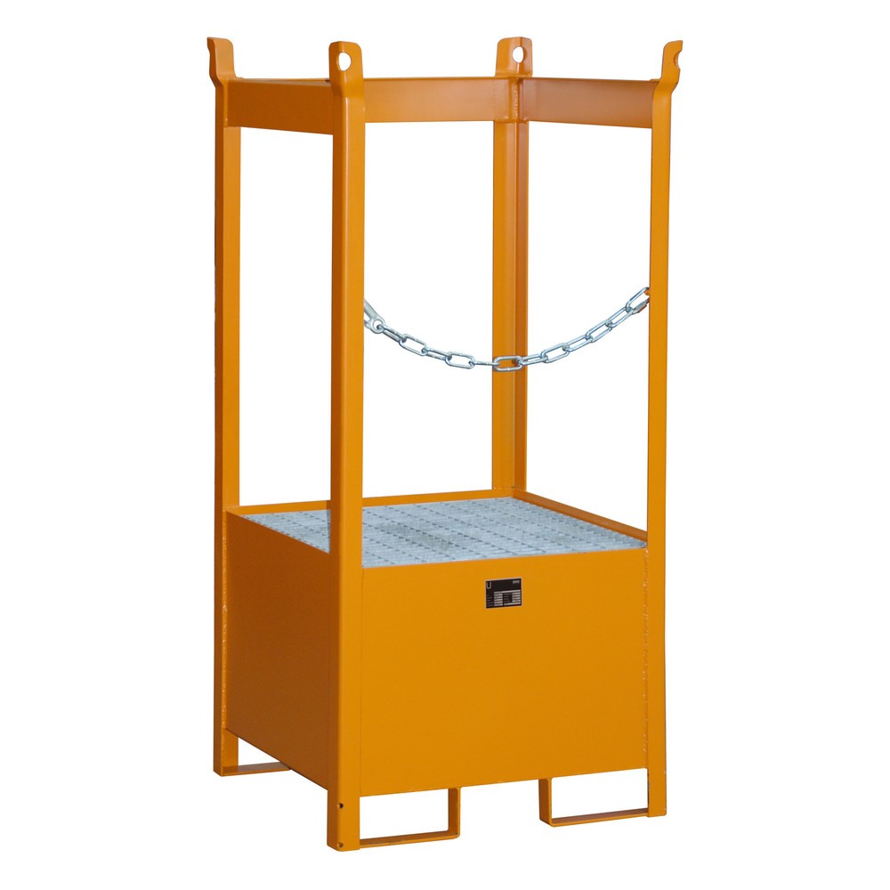 Číslo obrázka výrobku 3: Bauer® Skladovacia/prepravná paleta na odkvapkávacej vani, v x š x h 1 590 x 760 x 760 mm, otvorená, žlto-oranžová