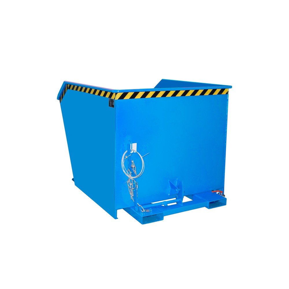 Product afbeelding: Bauer® Scheid-kantelbak, geperforeerde tussenplaat, gelakt, volume 1,5 m³, RAL 5012 lichtblauw