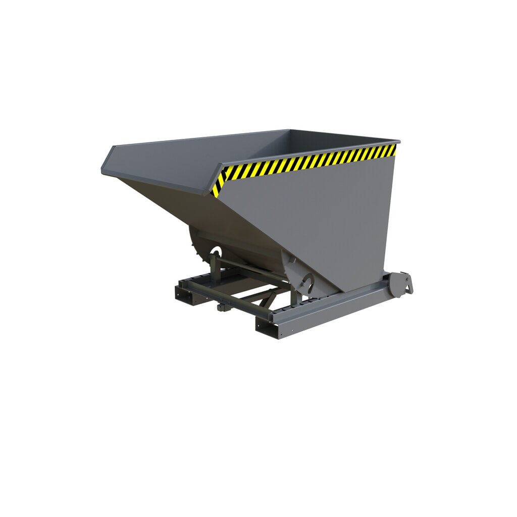 Bauer® Späne-Kippbehälter mit Abrollautomatik, lackiert, Volumen 1,2 m³, RAL 7005 mausgrau Produktabbildung: Bauer® Späne-Kippbehälter mit Abrollautomatik, lackiert, Volumen 1,2 m³, RAL 7005 mausgrau