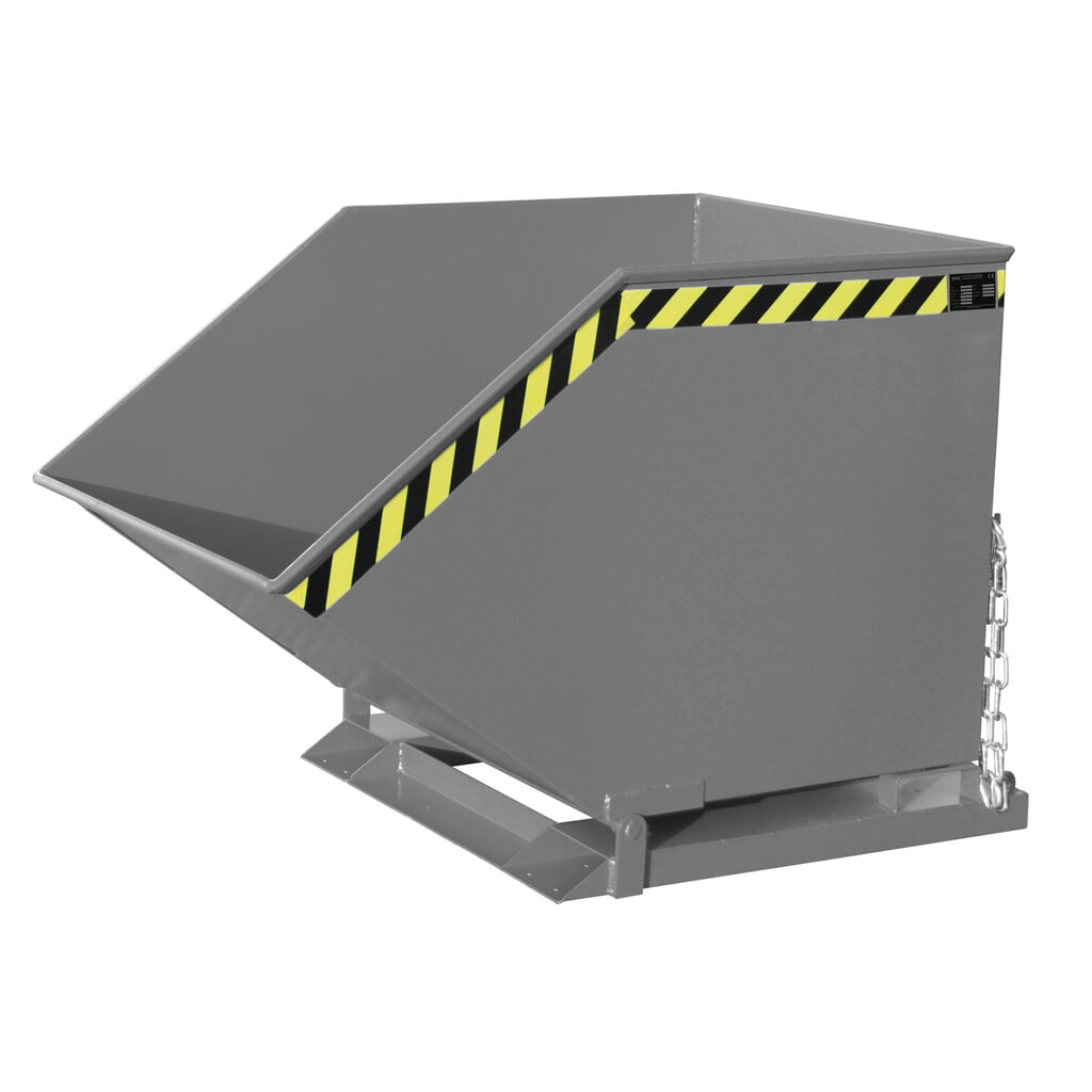 Produktabbildung: Bauer® Späne-Kippmulde, kastenförmige Mulde, lackiert, Volumen 0,8 m³, RAL 7005 mausgrau