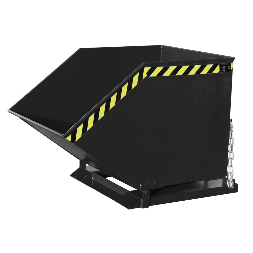 Produktabbildung: Bauer® Späne-Kippmulde, kastenförmige Mulde, lackiert, Volumen 0,8 m³, RAL 7021 schwarzgrau