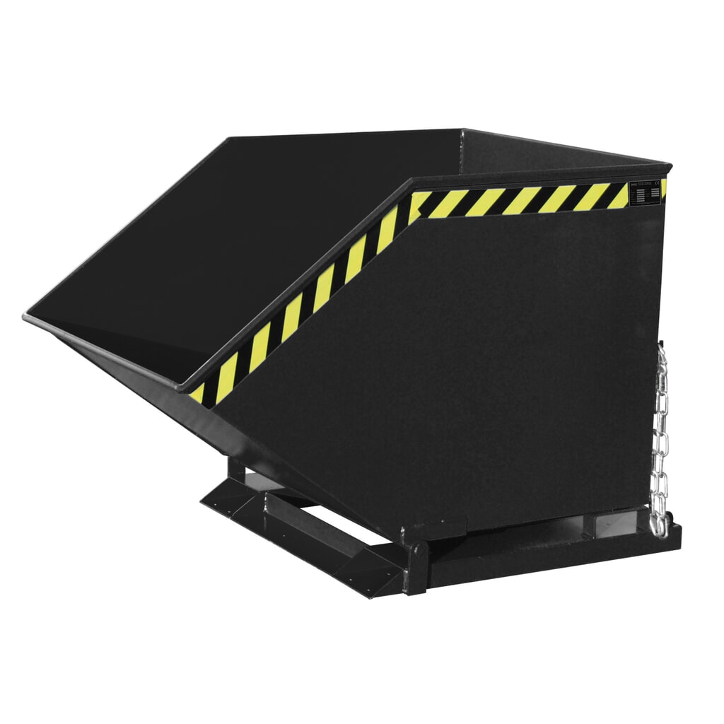 Produktabbildung: Bauer® Späne-Kippmulde, kastenförmige Mulde, lackiert, Volumen 0,8 m³, RAL 7021 schwarzgrau