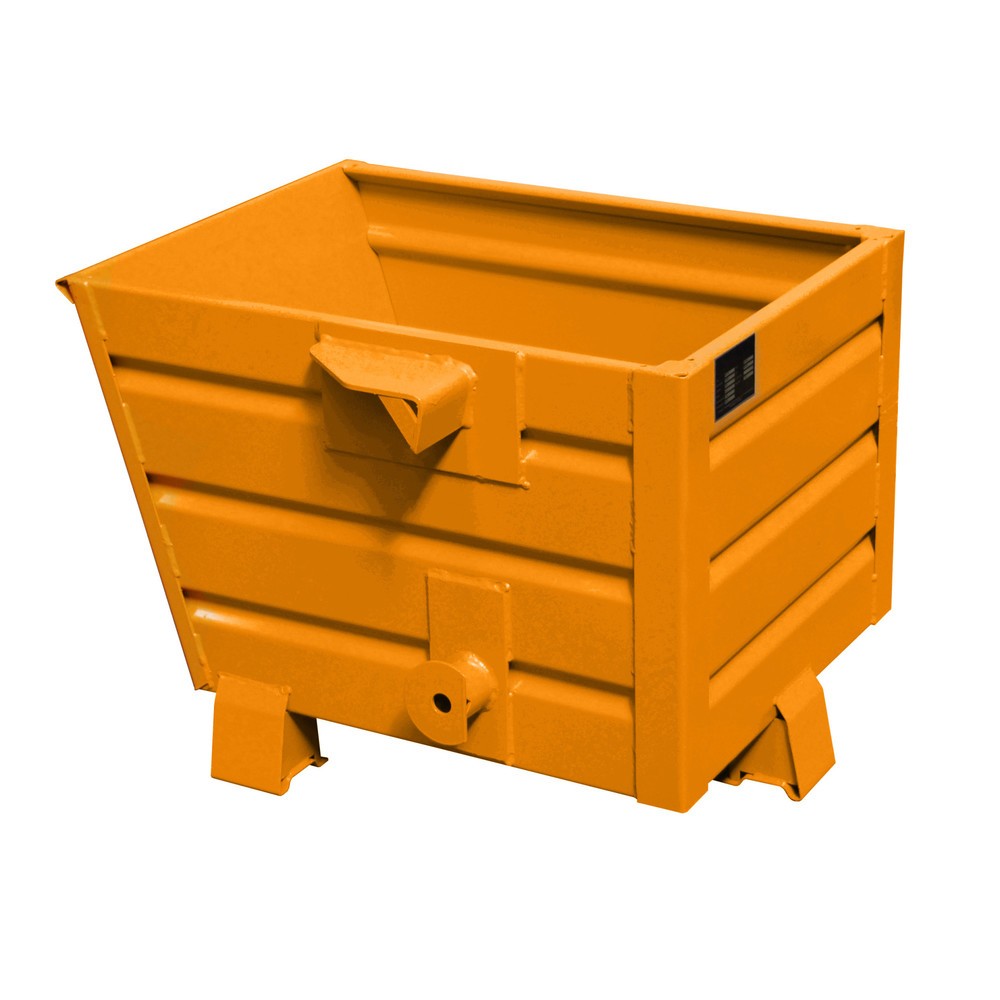 Produktabbildung: Bauer® Stapelbarer Kippbehälter, lackiert, Volumen 0,3 m³, RAL 2000 gelborange