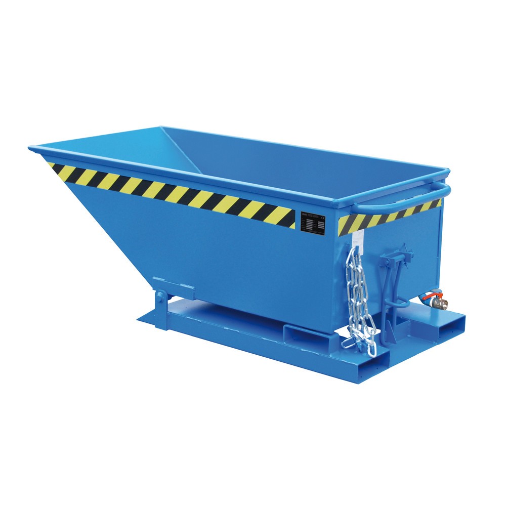 Product afbeelding: Bauer® Spanenkantelbak, lage kuip, gelakt, volume 0,25 m³, RAL 5012 lichtblauw