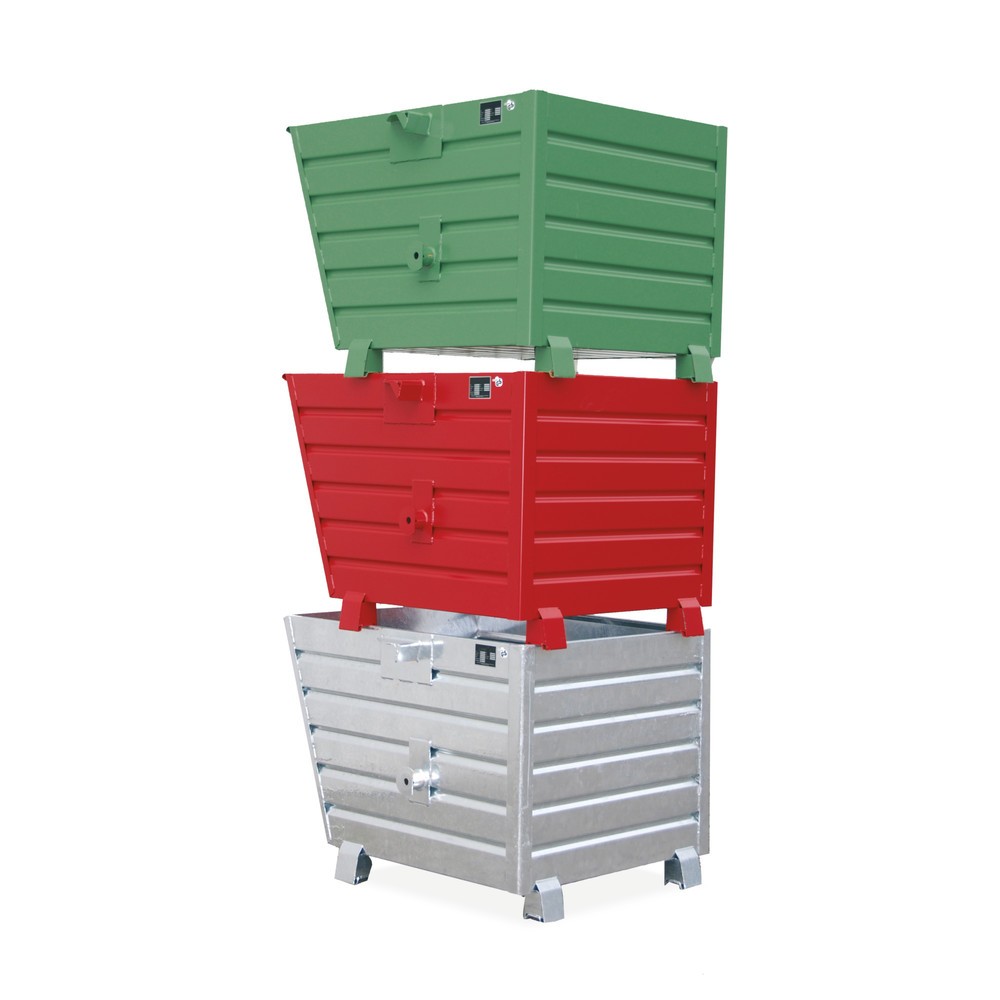 Product afbeelding: Bauer® stapelbare kantelbak, verzinkt, volume 0,9 m³
