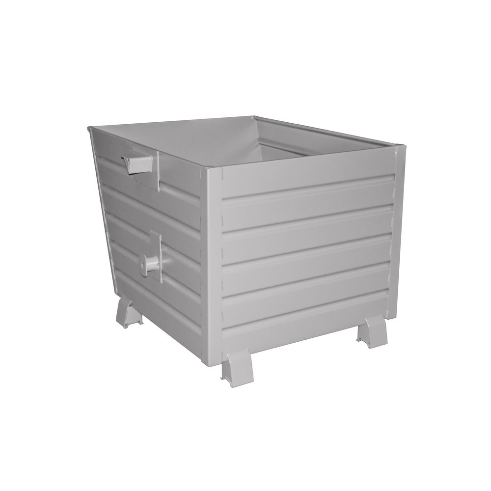 Product afbeelding: Bauer® Stapelbare kantelbak, gelakt, volume 0,9 m³, RAL 7005 muisgrijs