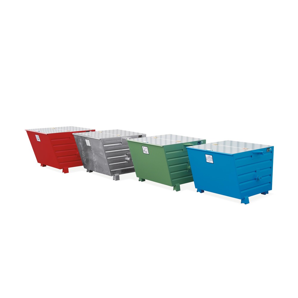 Produktabbildung Nr. 2: Bauer® Stapelbarer Kippbehälter, lackiert, Volumen 0,7 m³, RAL 5012 lichtblau