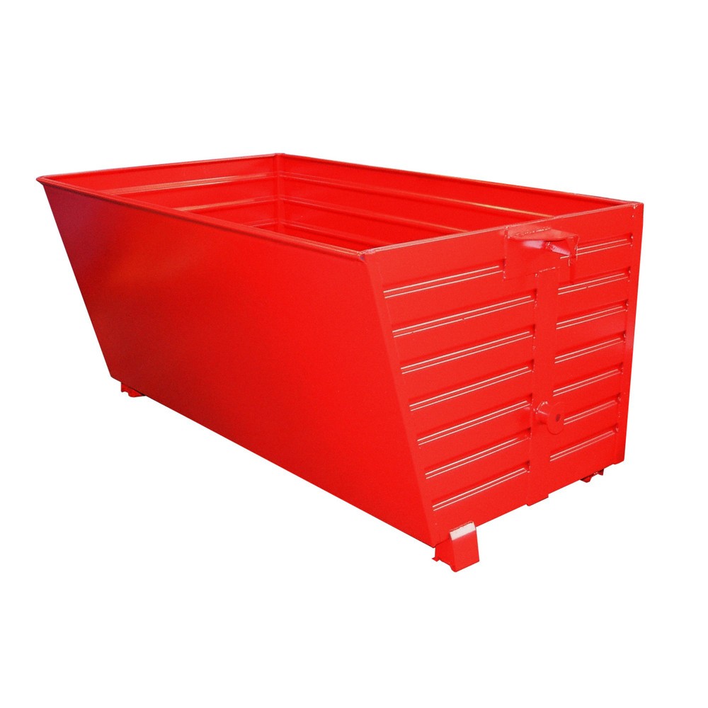Produktabbildung: Bauer® Stapelbarer Kippbehälter, lackiert, Volumen 2 m³, RAL 3000 feuerrot