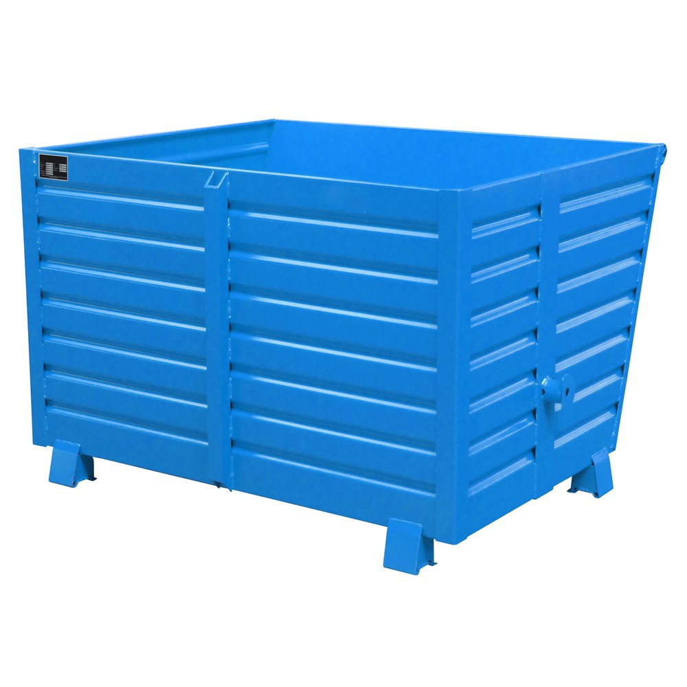 Produktabbildung: Bauer® Stapelbarer Kippbehälter, lackiert, Volumen 1,5 m³, RAL 5012 lichtblau