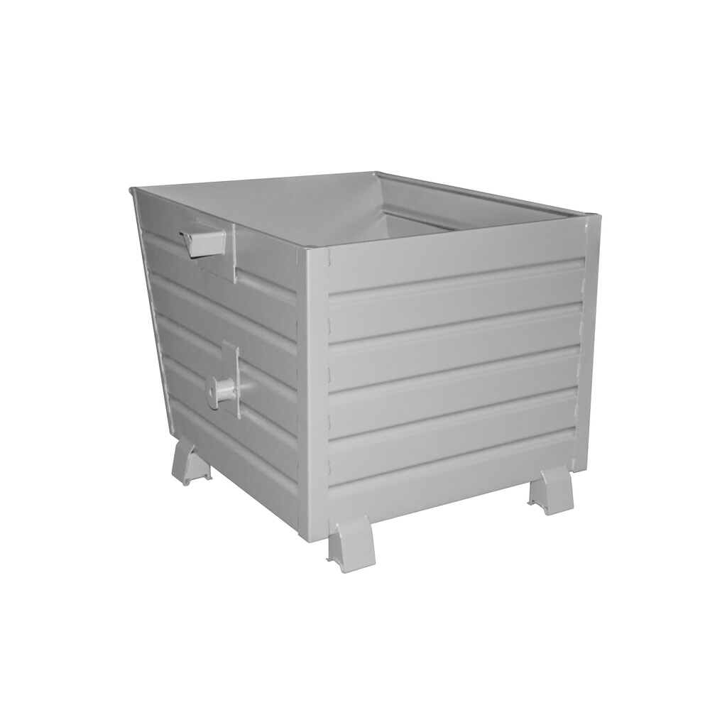 Bauer® Stapelbarer Kippbehälter, lackiert, Volumen 0,9 m³, RAL 7005 mausgrau Produktabbildung: Bauer® Stapelbarer Kippbehälter, lackiert, Volumen 0,9 m³, RAL 7005 mausgrau