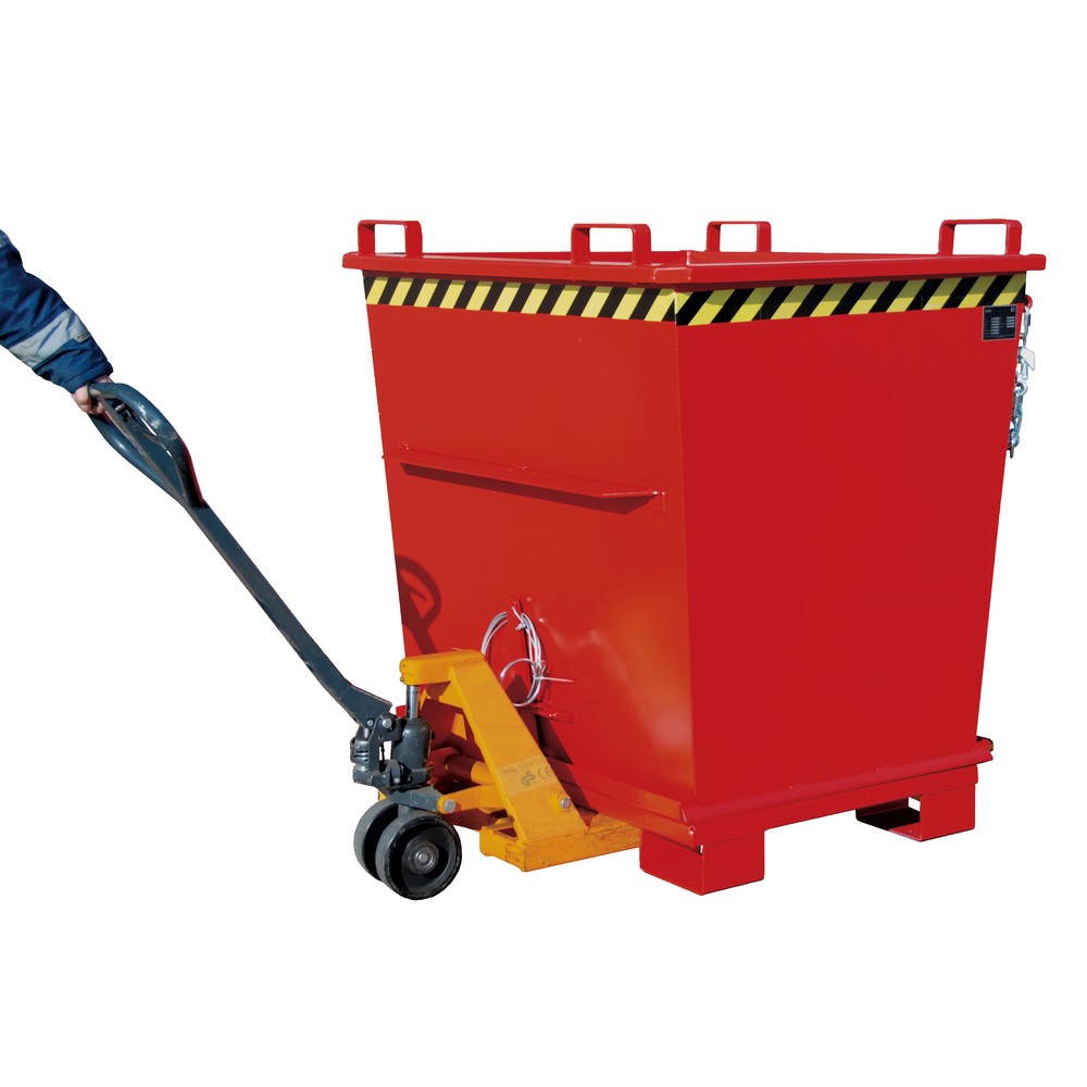Produktabbildung Nr. 4: Bauer® Stapelbarer Klappbodenbehälter, lackiert, Volumen 0,5 m³, RAL 3000 feuerrot