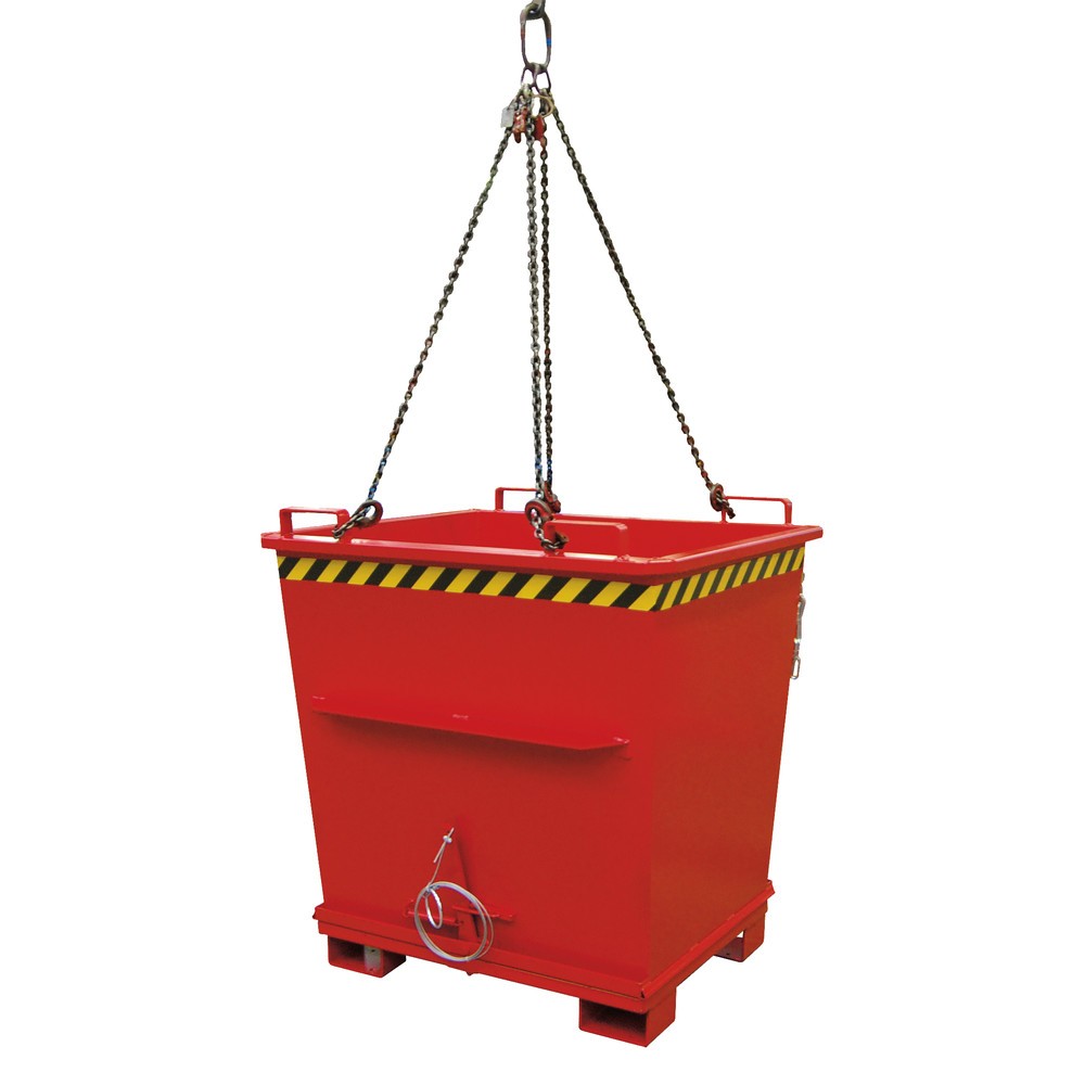 Produktabbildung Nr. 5: Bauer® Stapelbarer Klappbodenbehälter, lackiert, Volumen 0,5 m³, RAL 3000 feuerrot