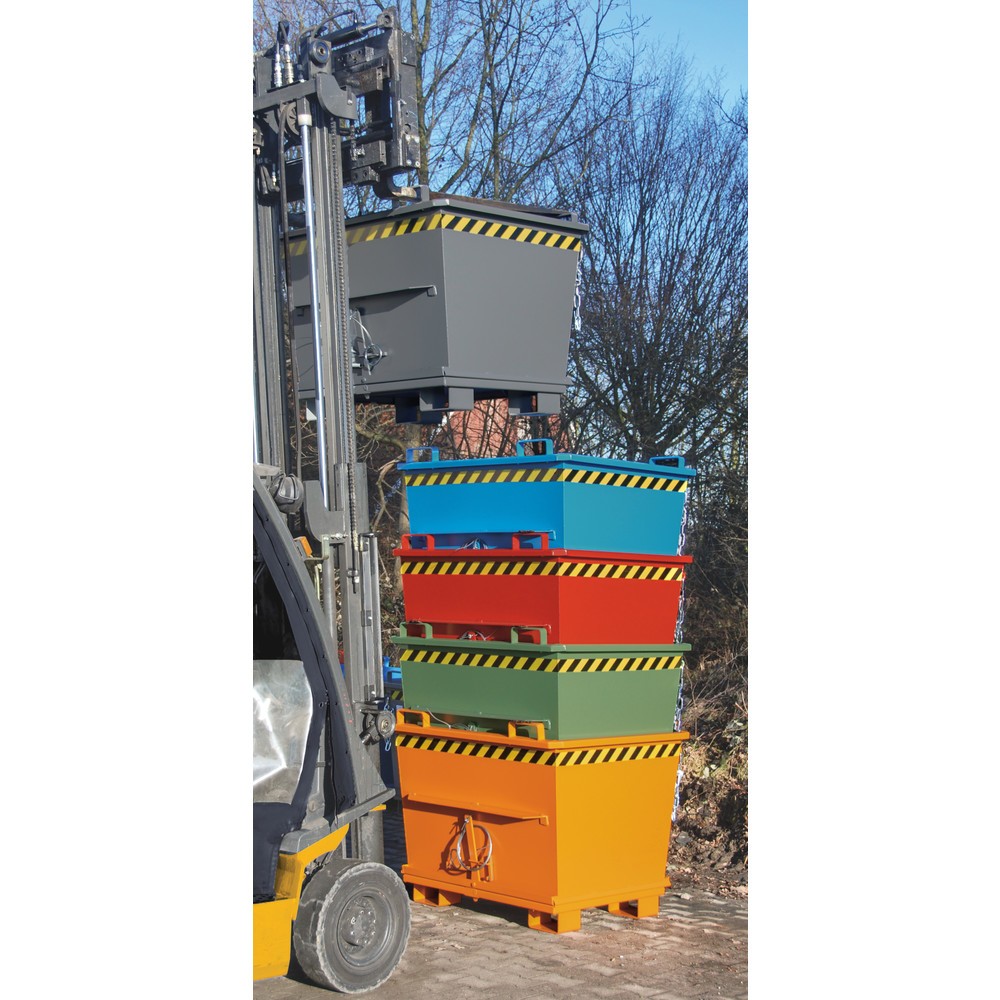 Produktabbildung Nr. 6: Bauer® Stapelbarer Klappbodenbehälter, lackiert, Volumen 0,5 m³, RAL 3000 feuerrot