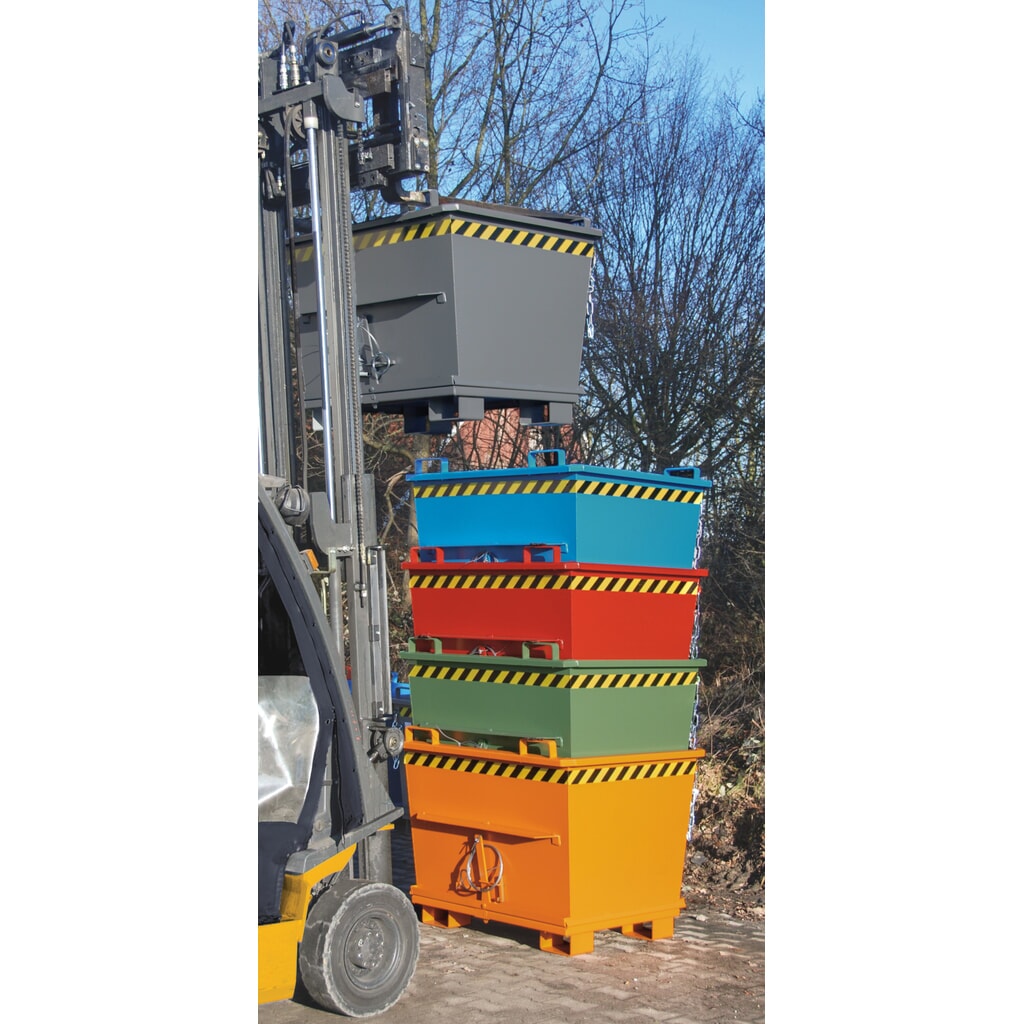 Bauer® Stapelbarer Klappbodenbehälter, lackiert, Volumen 1 m³, RAL 5012 lichtblau Produktabbildung Nr. 7: Bauer® Stapelbarer Klappbodenbehälter, lackiert, Volumen 1 m³, RAL 5012 lichtblau