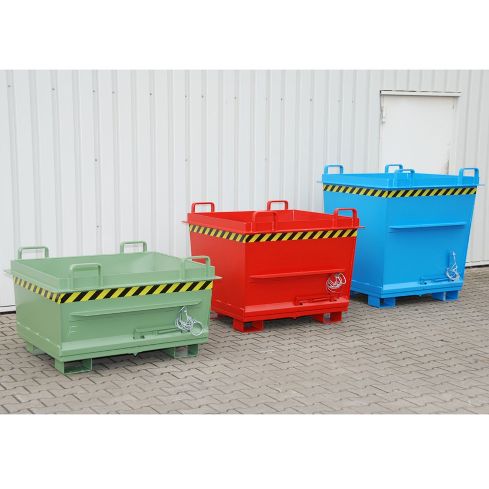Produktabbildung Nr. 3: Bauer® Stapelbarer Klappbodenbehälter, lackiert, Volumen 0,5 m³, RAL 3000 feuerrot