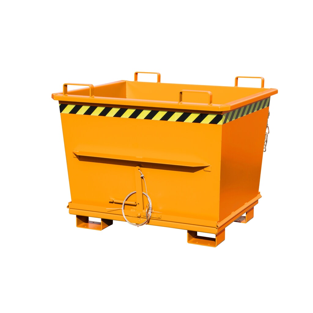 Bauer® Stapelbarer Klappbodenbehälter, lackiert, Volumen 0,7 m³, RAL 2000 gelborange Produktabbildung: Bauer® Stapelbarer Klappbodenbehälter, lackiert, Volumen 0,7 m³, RAL 2000 gelborange
