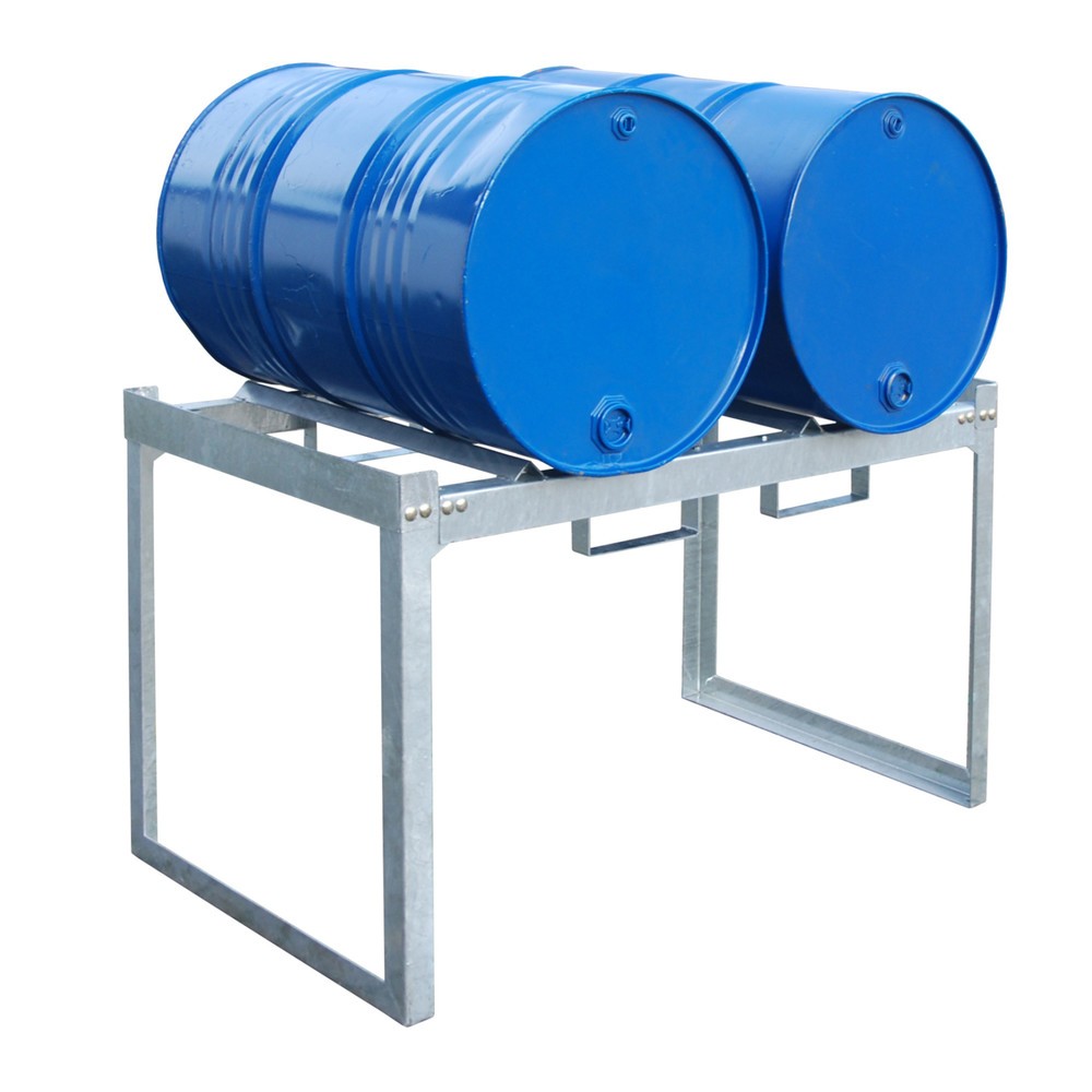 N° de l'image du produit 2 : Bauer® Système de rayonnage à fûts modulaire, H x l x P 780 x 1 310 x 800 mm, pour 2 fûts à 200 l
