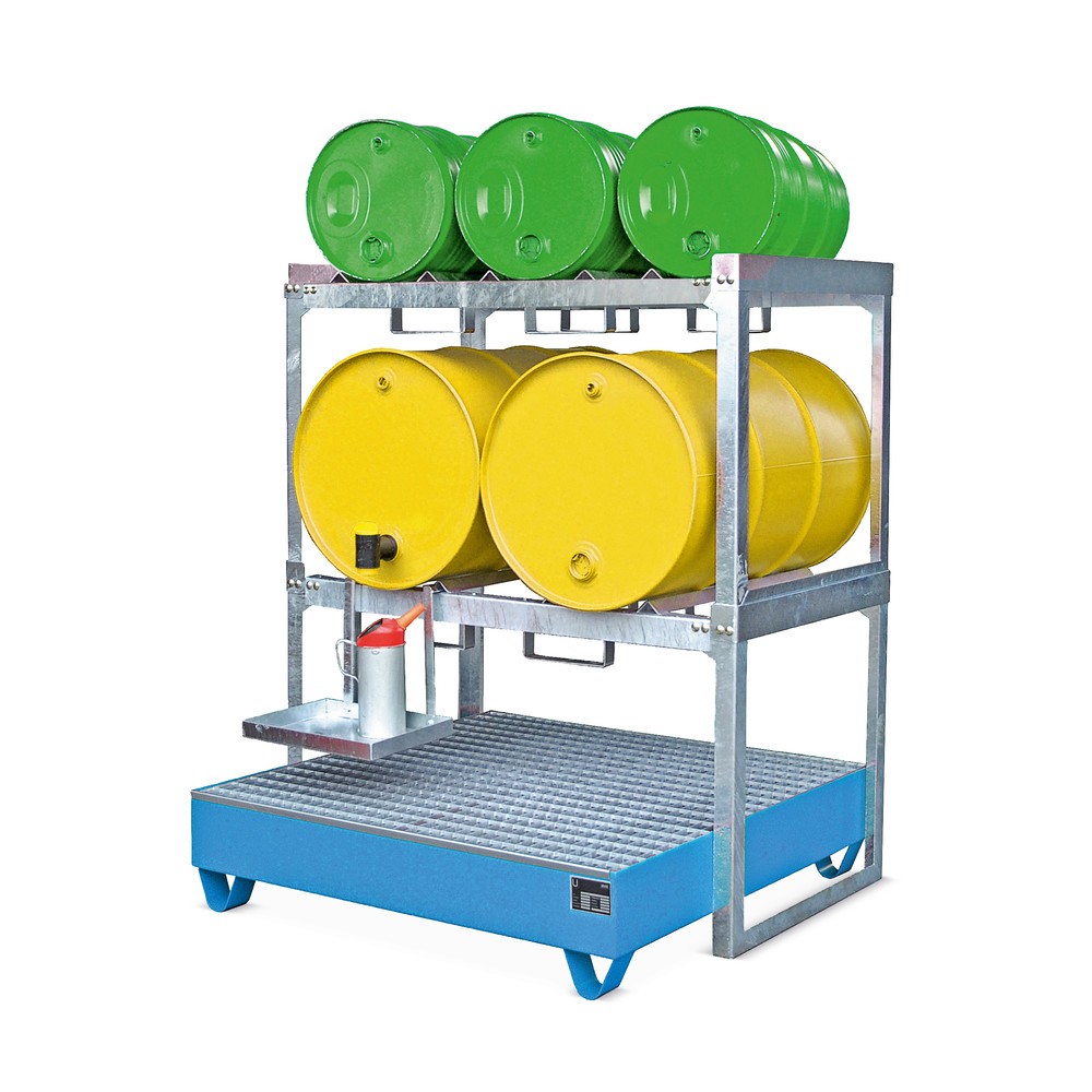 N° de l'image du produit 3 : Bauer® Système de rayonnage à fûts modulaire, H x l x P 780 x 1 310 x 800 mm, pour 2 fûts à 200 l