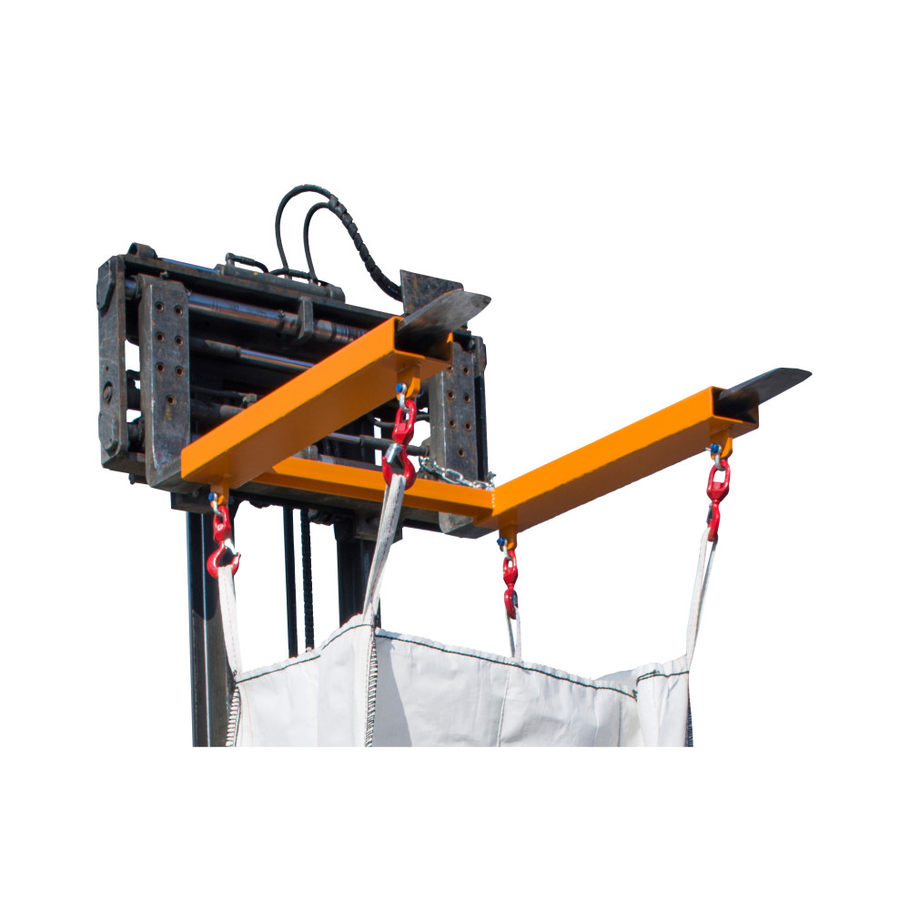 Produktabbildung Nr. 2: Bauer® Traverse für BIG BAG, Stapleraufnahme mit 4 Wirbellasthaken, TK 1.250 kg, lackiert, RAL 2000 gelborange