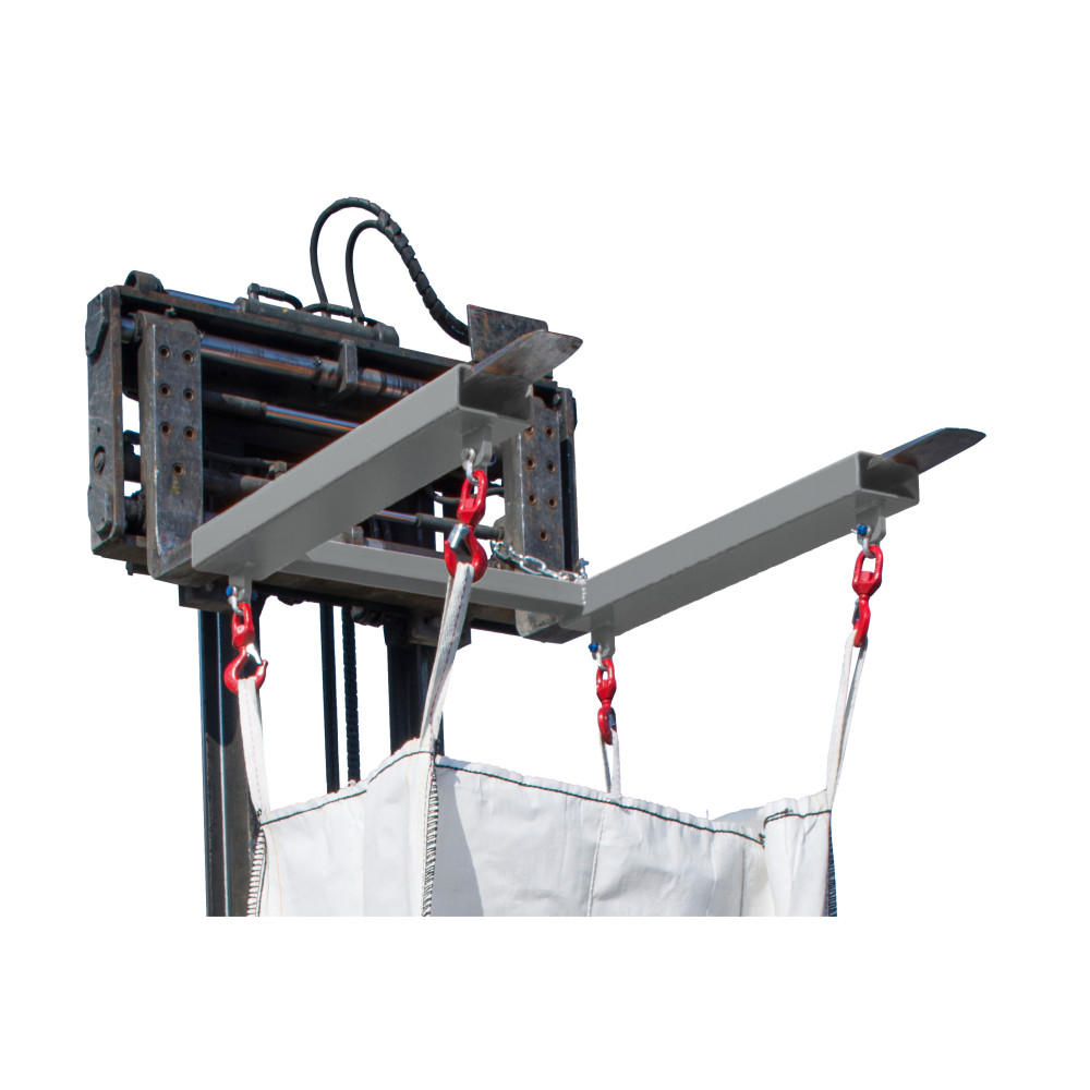 Produktabbildung Nr. 2: Bauer® Traverse für BIG BAG, Stapleraufnahme mit 4 Wirbellasthaken, TK 1.250 kg, lackiert, RAL 7005 mausgrau