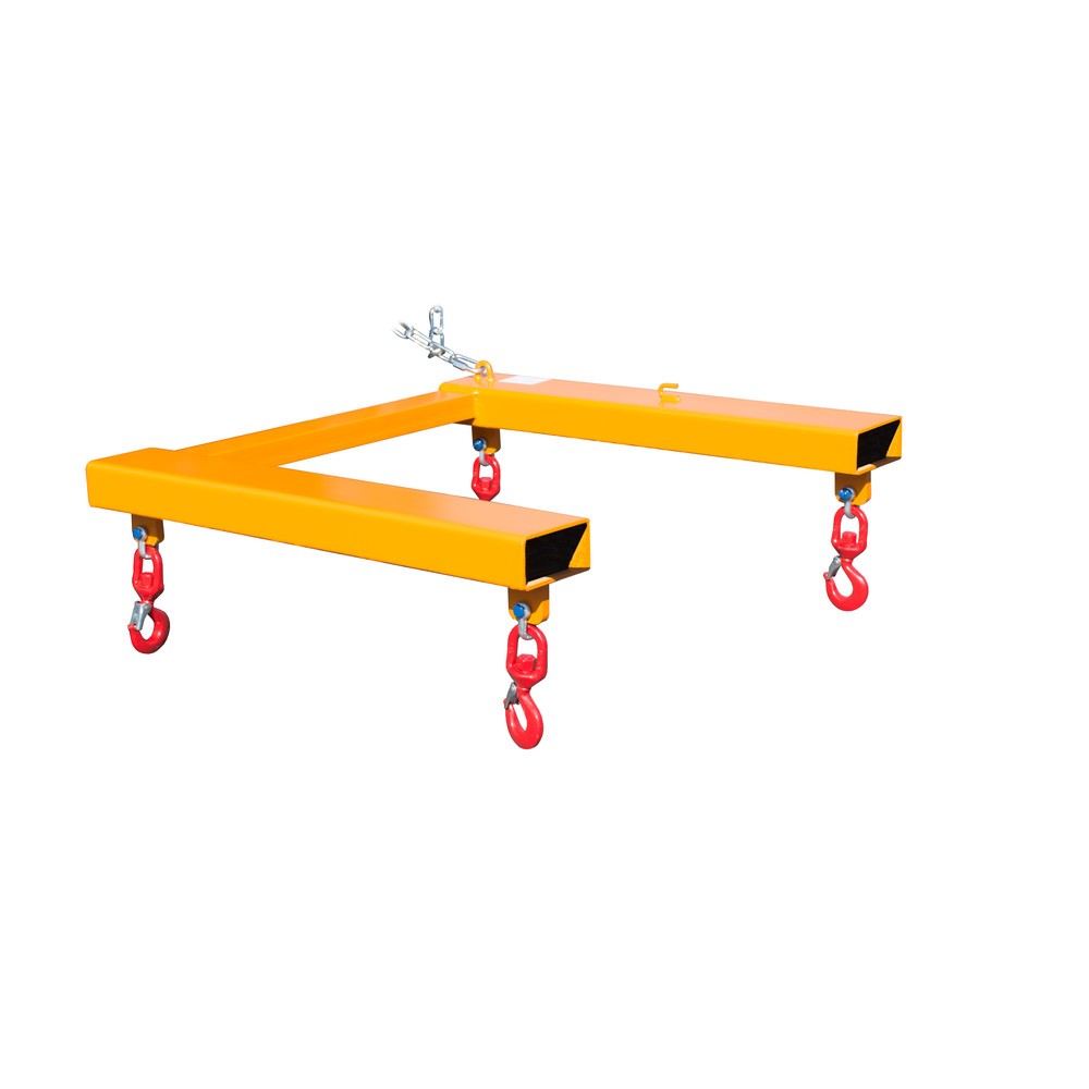 Product afbeelding: Traverse Bauer® voor BIG BAG, heftruckopname met 4 wartelhaken, draagvermogen 1.250 kg, gelakt, RAL 2000 geeloranje