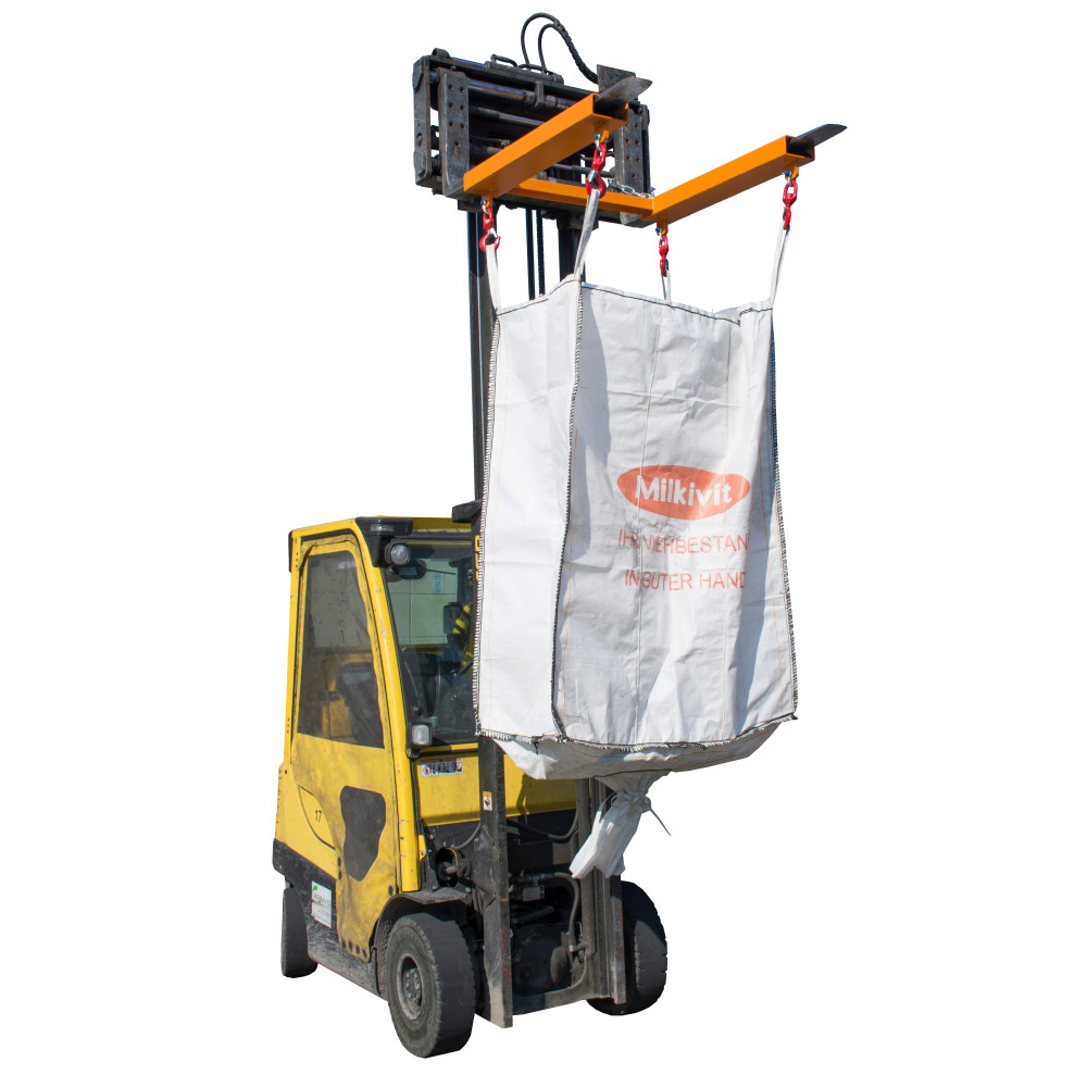 Číslo obrázka výrobku 4: Bauer® Traverse pre BIG BAG, vysokozdvižný vozík so 4 otočnými háčikmi, nosnosť 1.250 kg, maľovaný, RAL 2000 žltooranžová