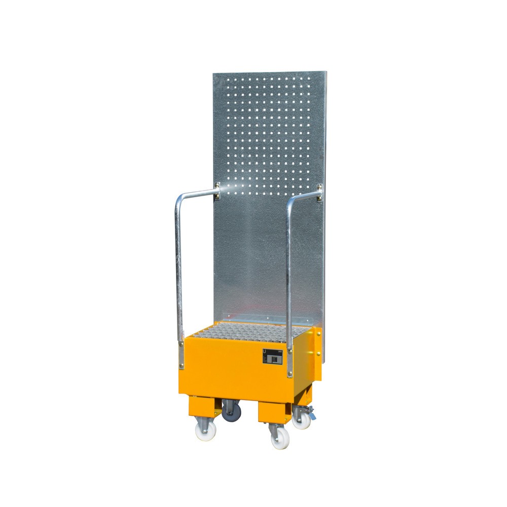 Immagine del prodotto: Bauer® vasca di raccolta in acciaio con piastra forata, mobile, 1x 60 l, AxLxP 1.775 x 1.775 x 590 mm, gialla arancio