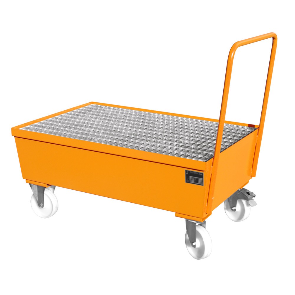 Immagine del prodotto: Bauer® vasca di raccolta in acciaio, mobile, 2x 200 l, in posizione verticale, volume di raccolta 225 l, gialla arancio