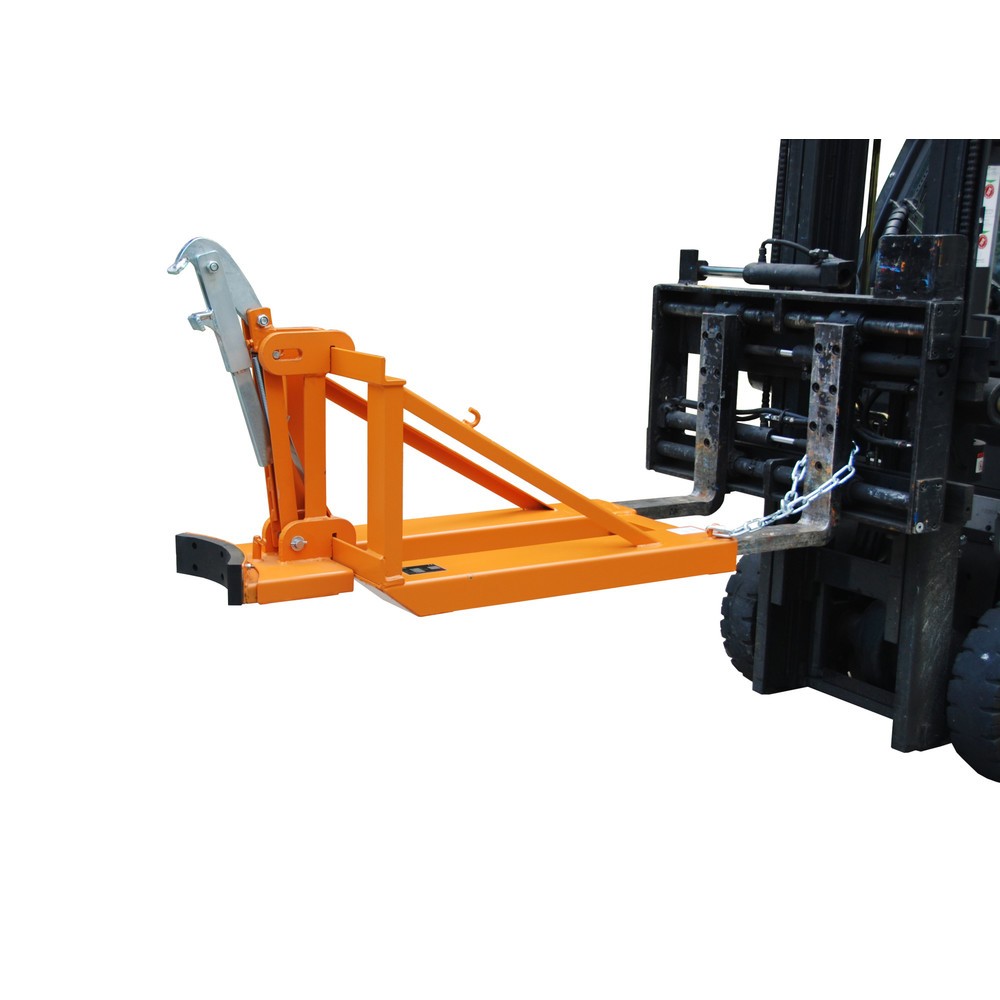 Productafbeelding nr. 2: Bauer® vatgrijper, vaten met kunststof deksel, heftruckaanbouw, draagvermogen 800 kg, RAL 2000 geeloranje