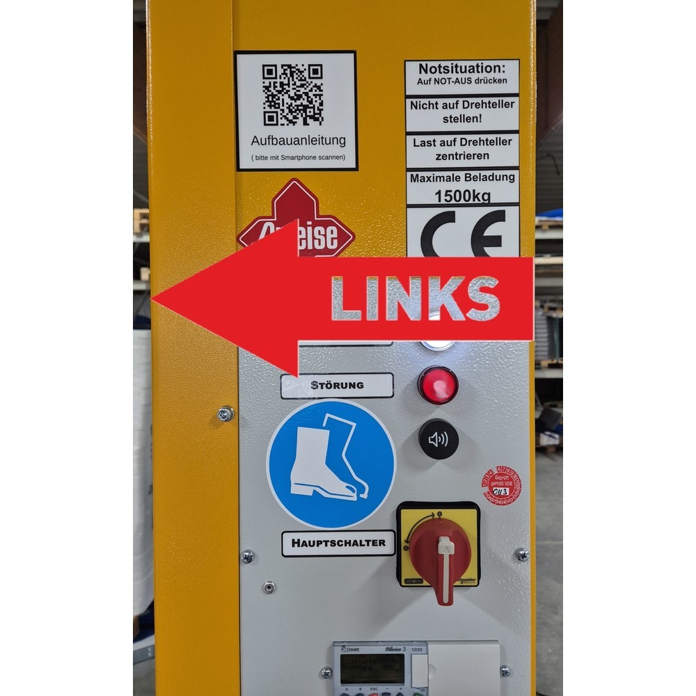Produktabbildung: Bedienfeld-Umbau, linke Seite für Stretchmaschine