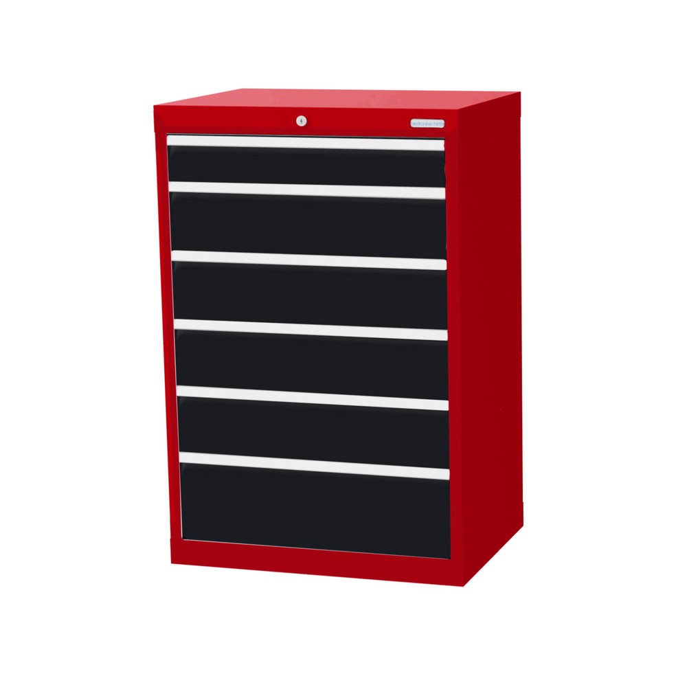 Immagine del prodotto: Bedrunka+Hirth Cassettiera professionale, cassetti 1x100 + 4x150 + 1x200 mm, AxLxP 1.019 x 680 x 500 mm, Rosso rubino, grigio antracite