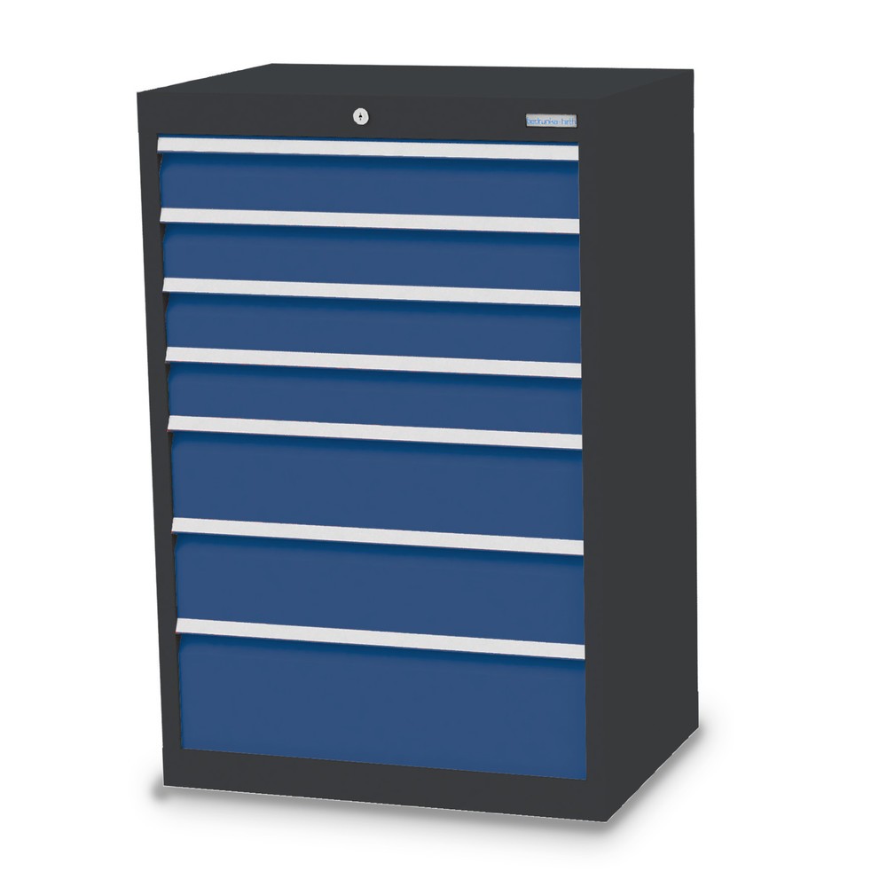 Immagine del prodotto: Bedrunka+Hirth Cassettiera professionale, cassetti 4x100 + 2x150 + 1x200 mm, AxLxP 1.019 x 680 x 500 mm, grigio antracite, Blu genziana